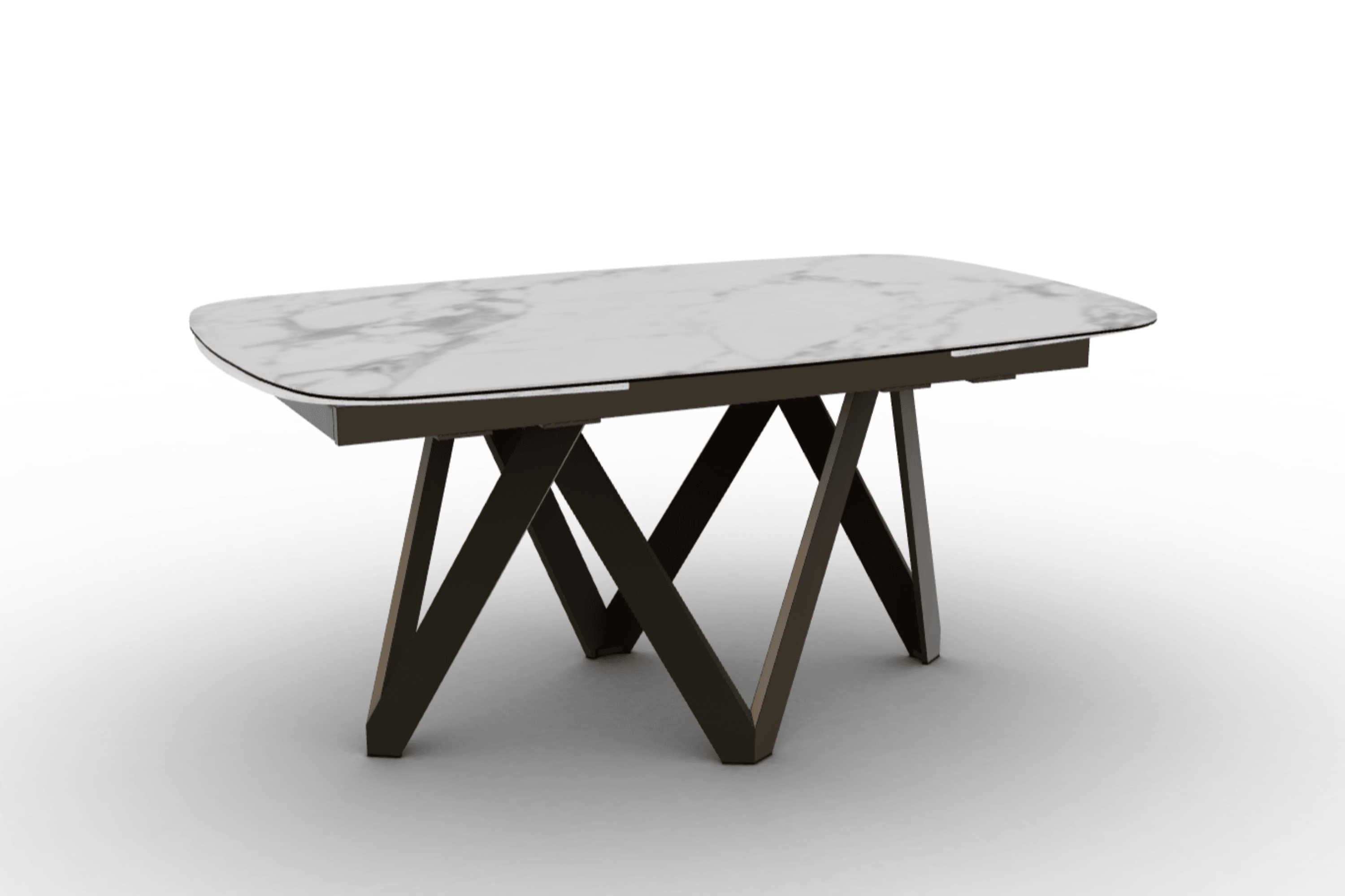 Stół rozkładany CARTESIO biały marmur Calligaris 165 cm brązowy matowy metal Eye on Design