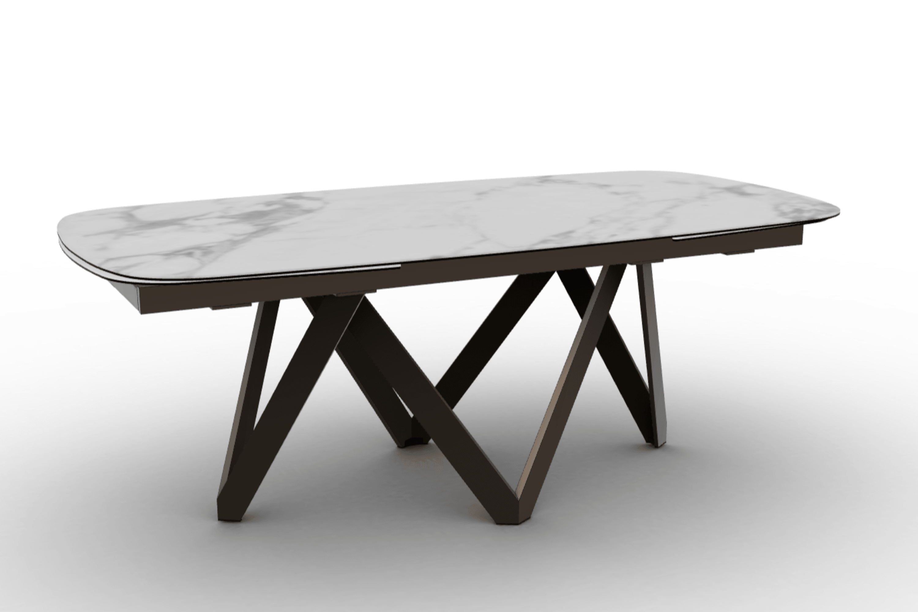 Stół rozkładany CARTESIO biały marmur Calligaris 200 cm brązowy matowy metal Eye on Design