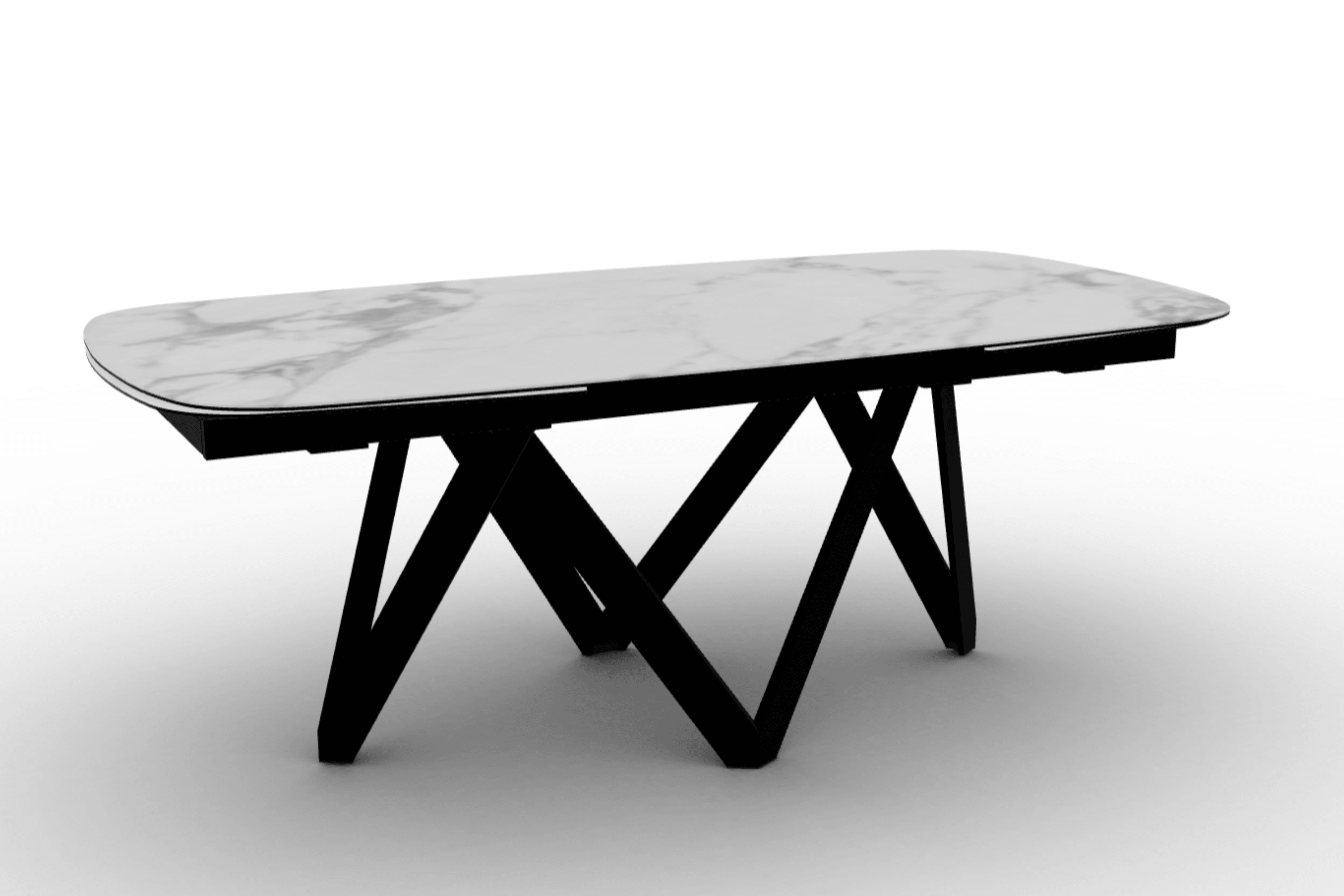 Stół rozkładany CARTESIO biały marmur Calligaris 200 cm czarny matowy metal Eye on Design
