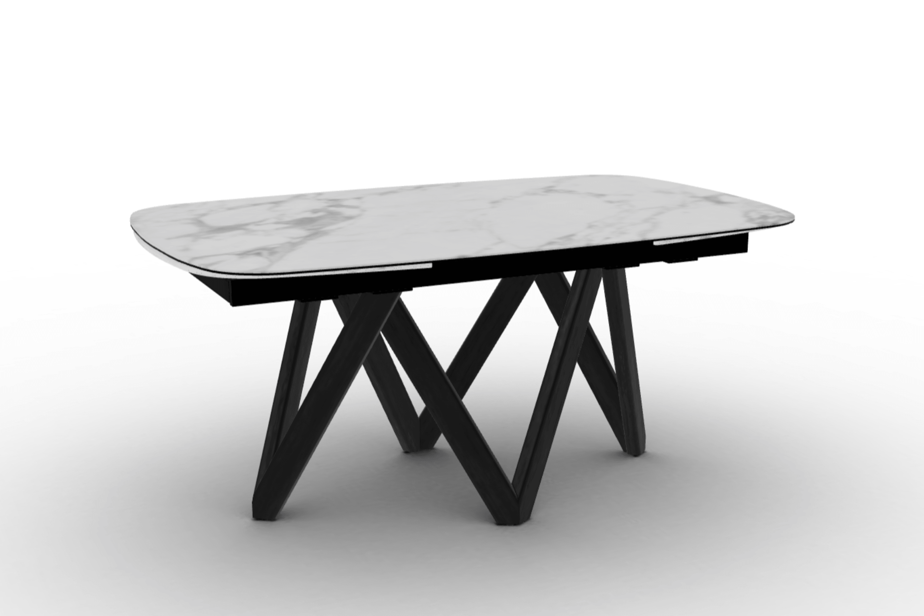 Stół rozkładany CARTESIO biały marmur Calligaris 165 cm czarne matowe drewno Eye on Design