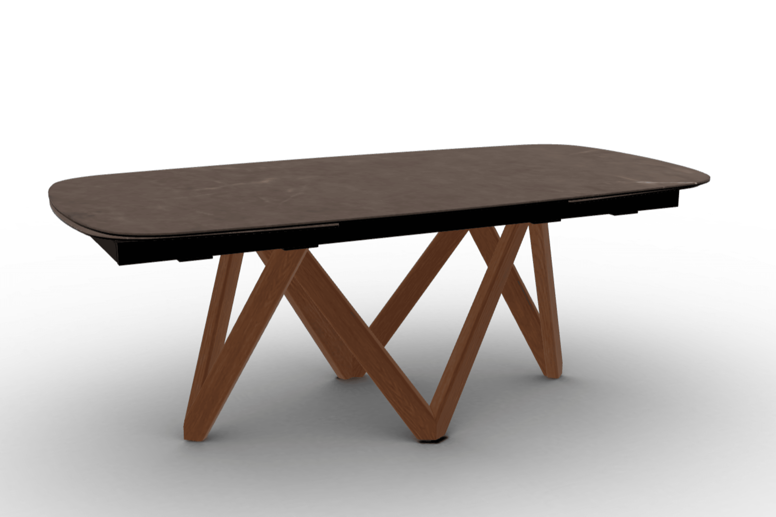 Stół rozkładany CARTESIO brązowa ceramika Calligaris 200 cm orzechowe drewno Eye on Design