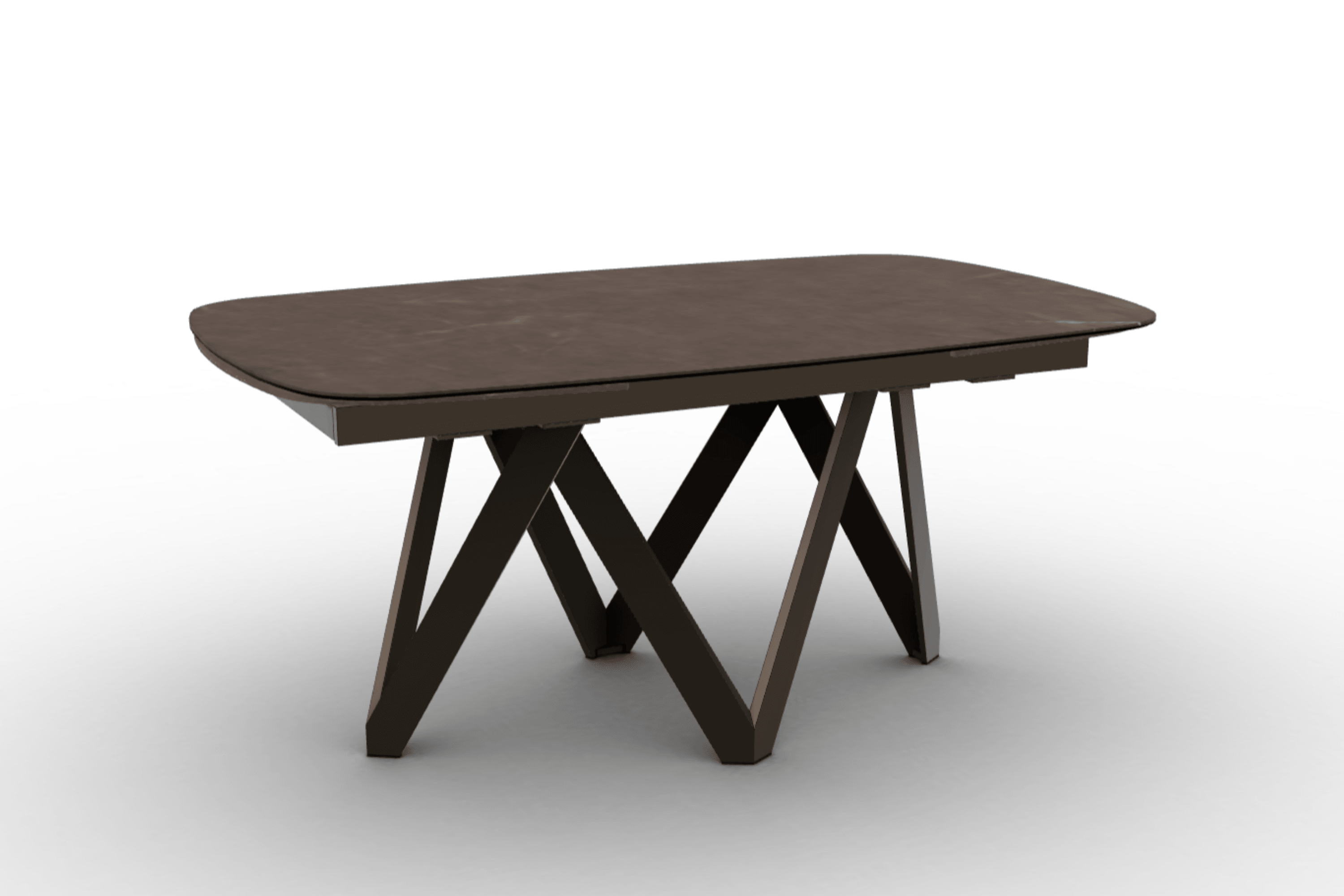 Stół rozkładany CARTESIO brązowa ceramika Calligaris 165 cm brązowy matowy metal Eye on Design