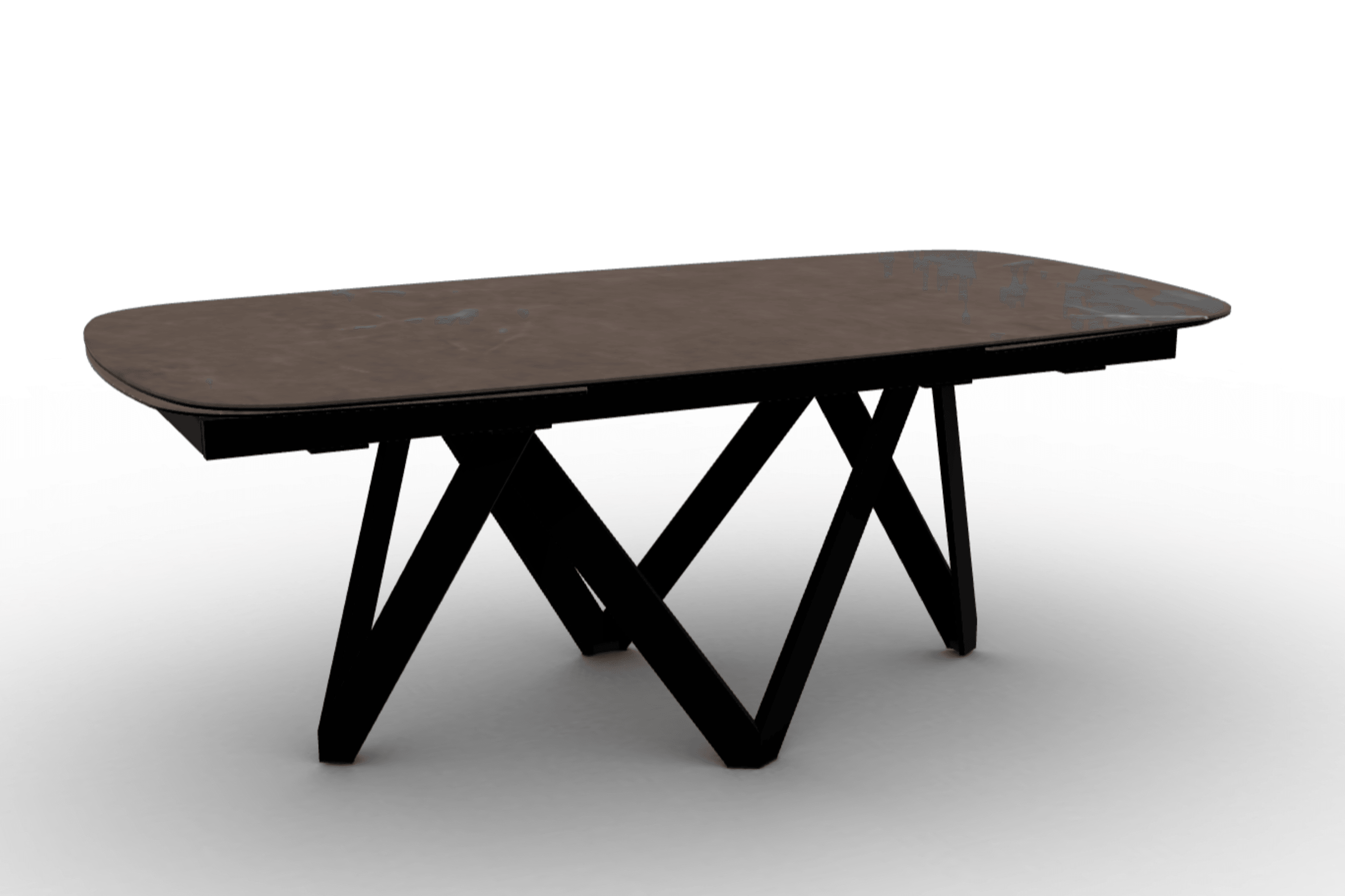 Stół rozkładany CARTESIO brązowa ceramika Calligaris 200 cm czarny matowy metal Eye on Design