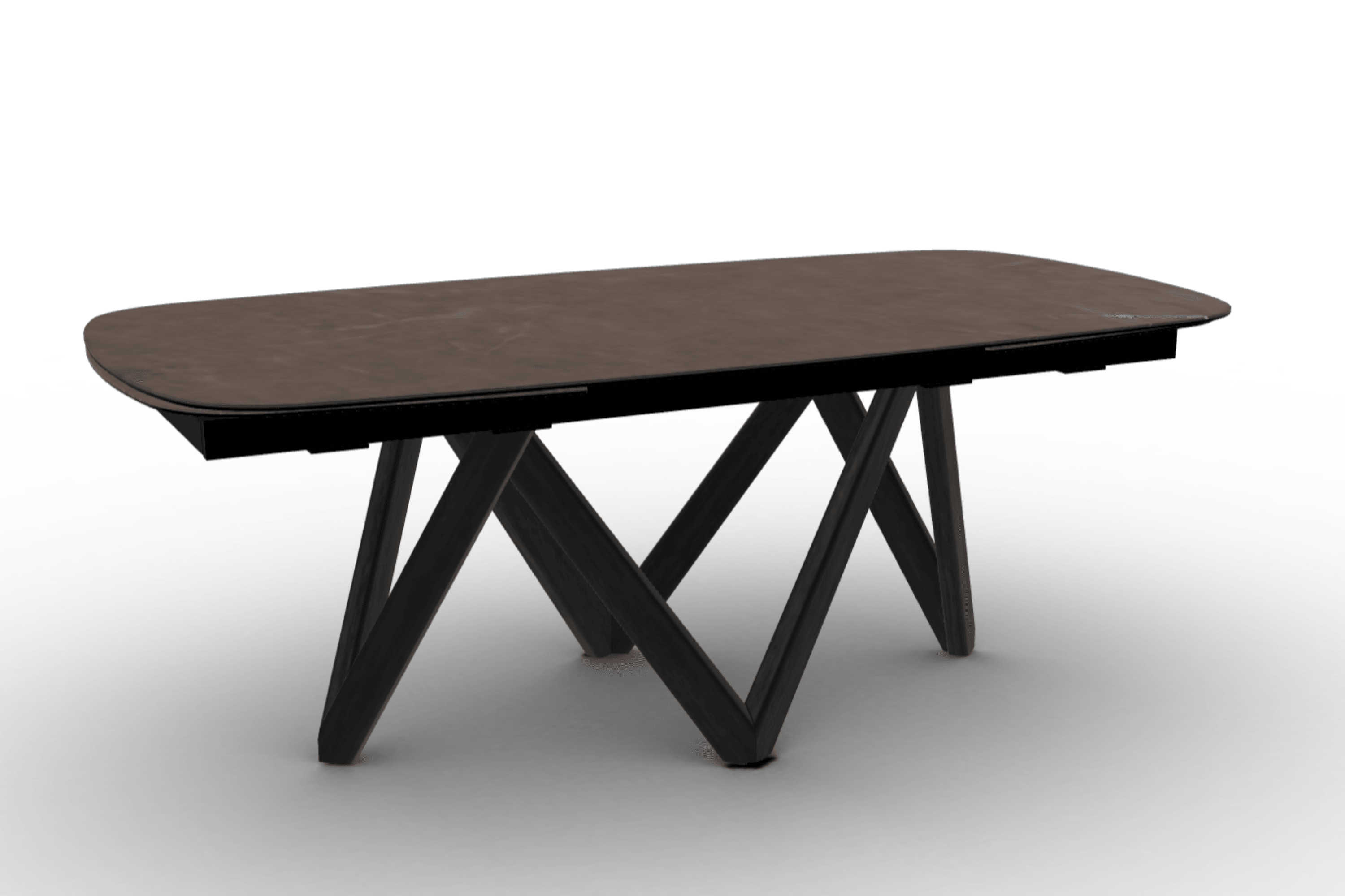 Stół rozkładany CARTESIO brązowa ceramika Calligaris 200 cm czarne matowe drewno Eye on Design