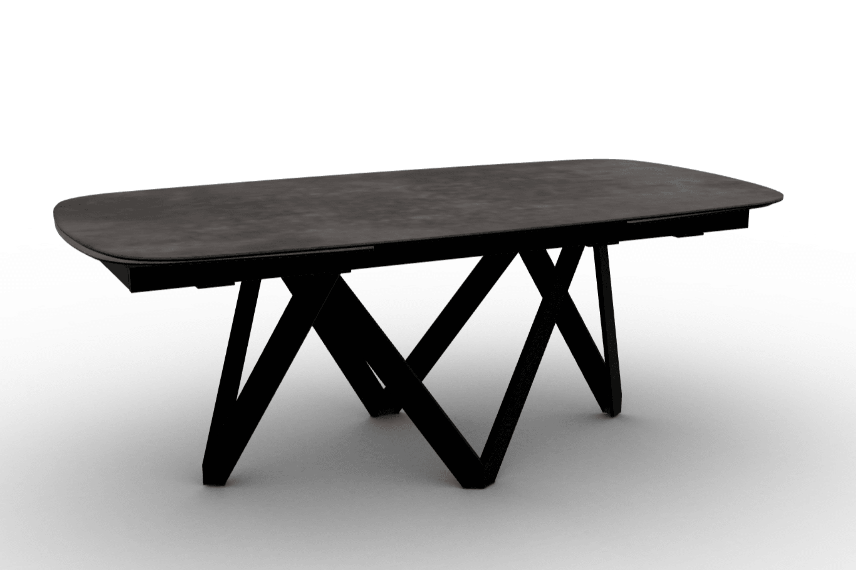 Stół rozkładany CARTESIO ciemnoszara ceramika Calligaris 200 cm czarny matowy metal Eye on Design