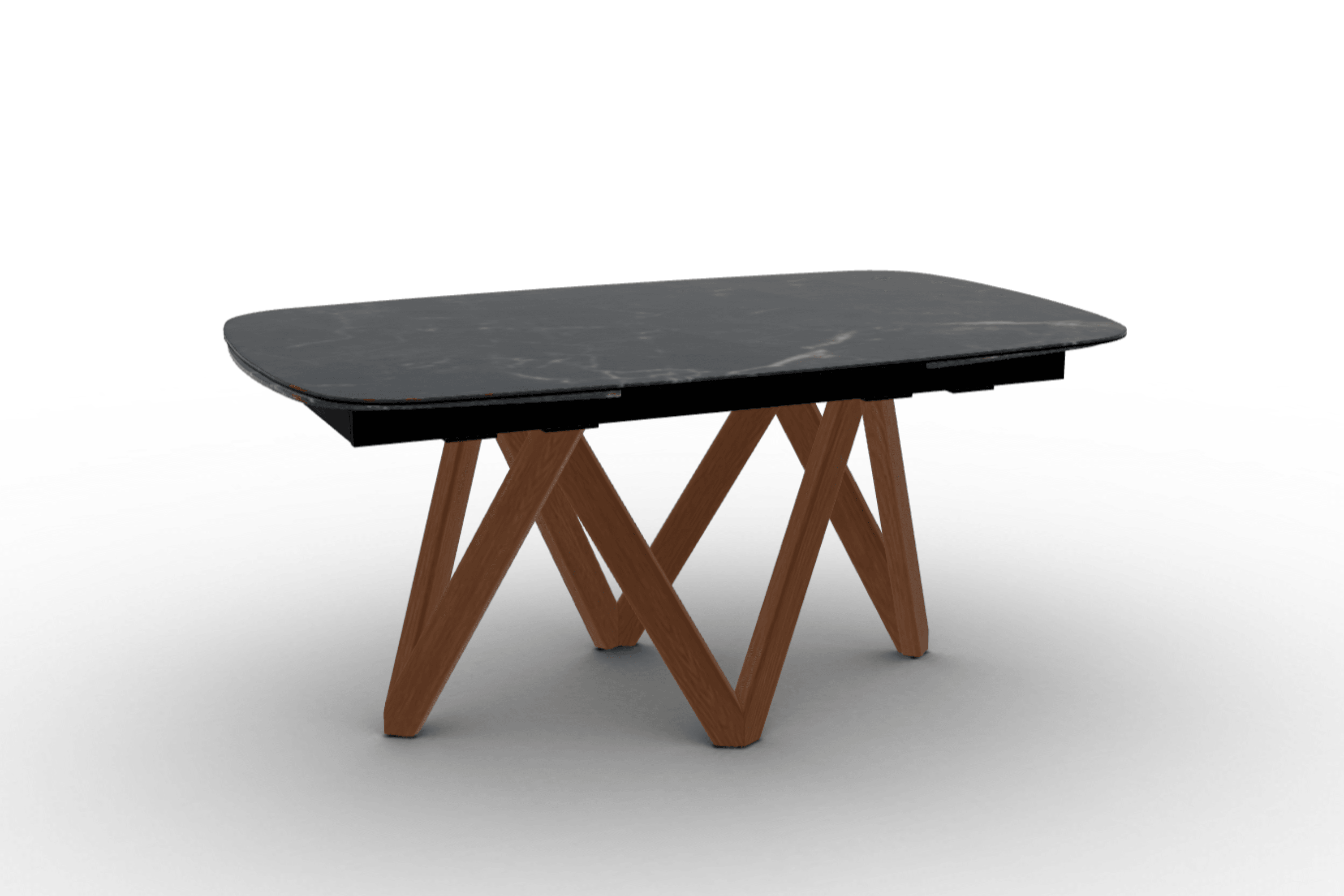 Stół rozkładany CARTESIO czarny marmur Calligaris 165 cm orzechowe drewno Eye on Design