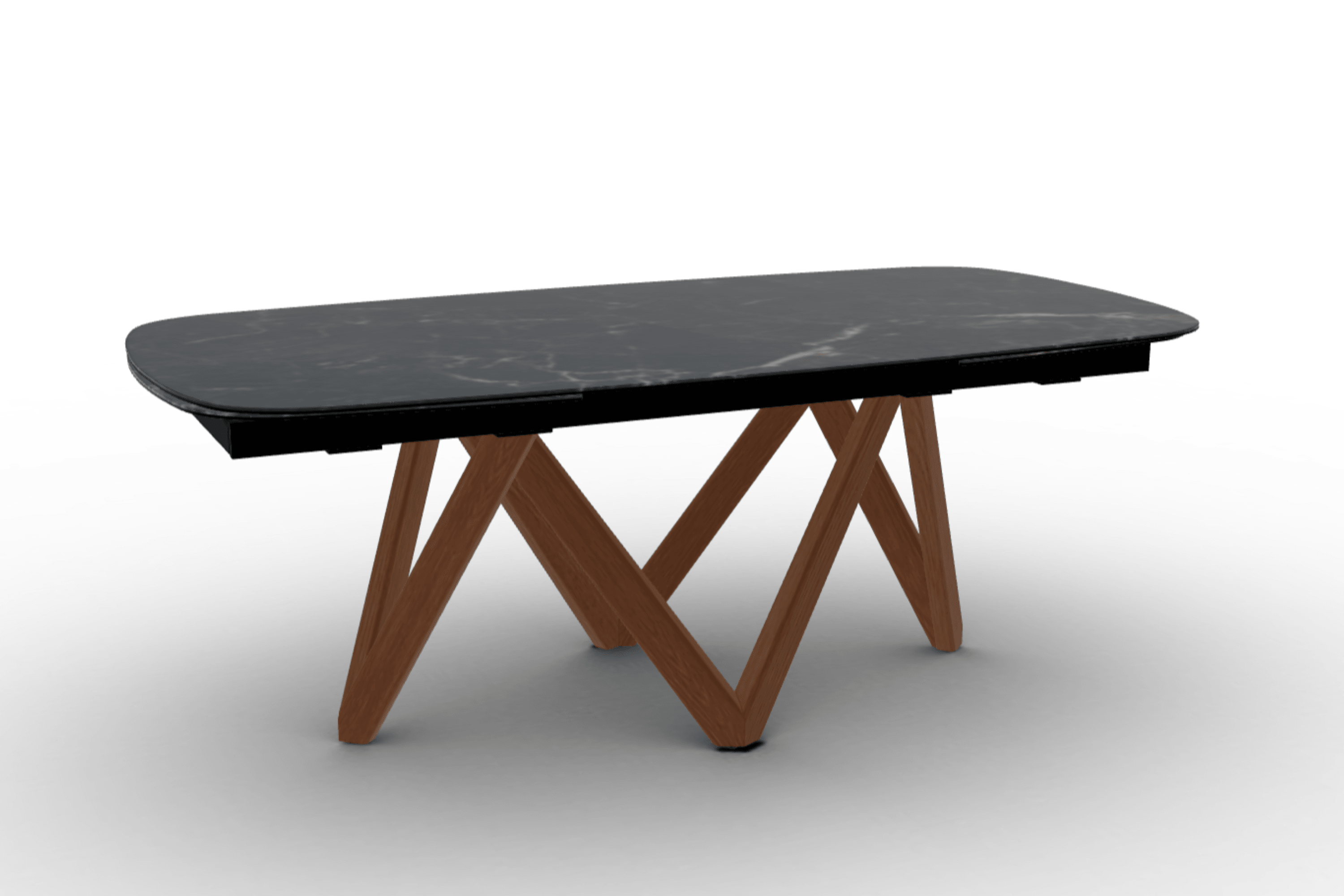 Stół rozkładany CARTESIO czarny marmur Calligaris 200 cm orzechowe drewno Eye on Design