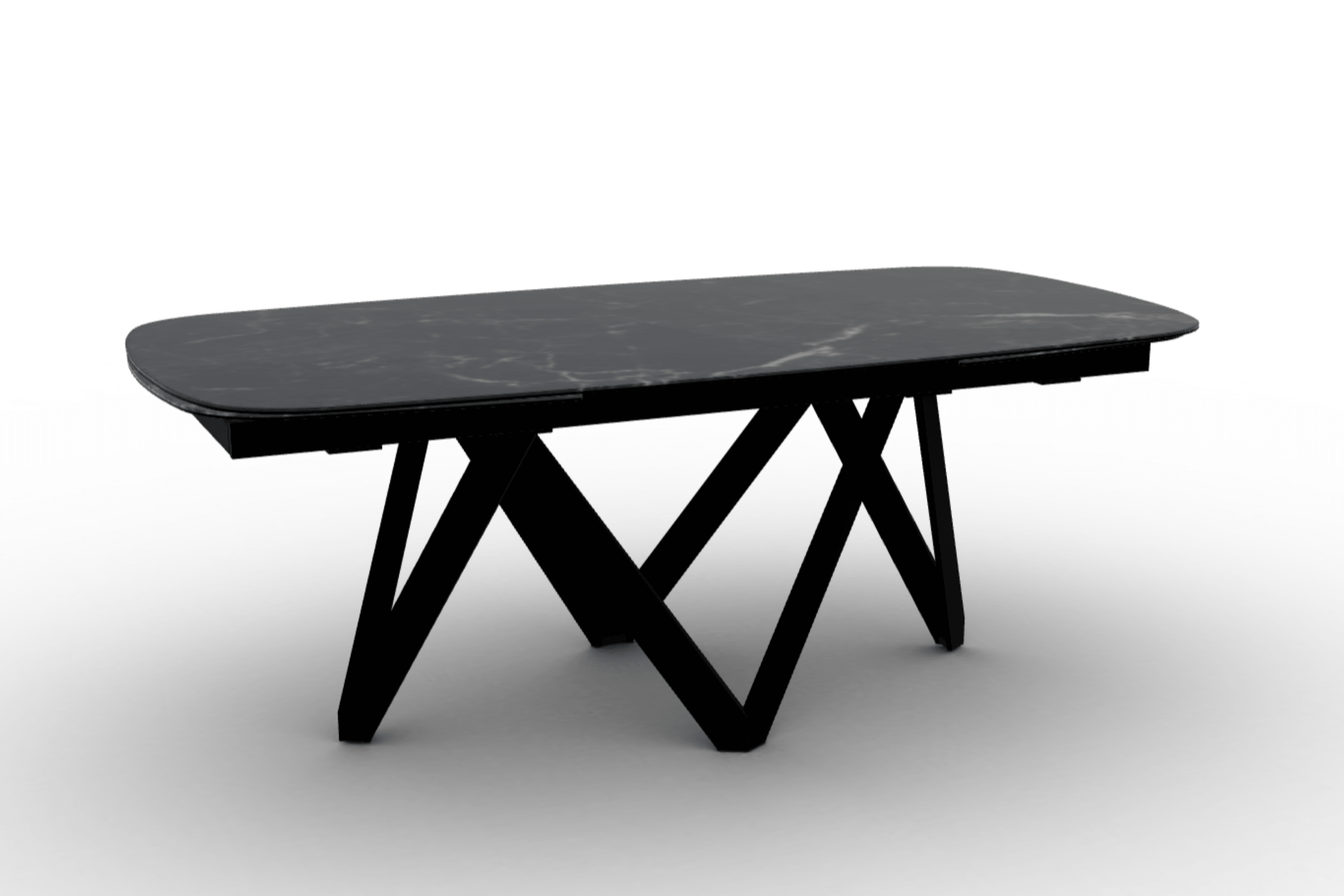 Stół rozkładany CARTESIO czarny marmur Calligaris 200 cm czarny matowy metal Eye on Design