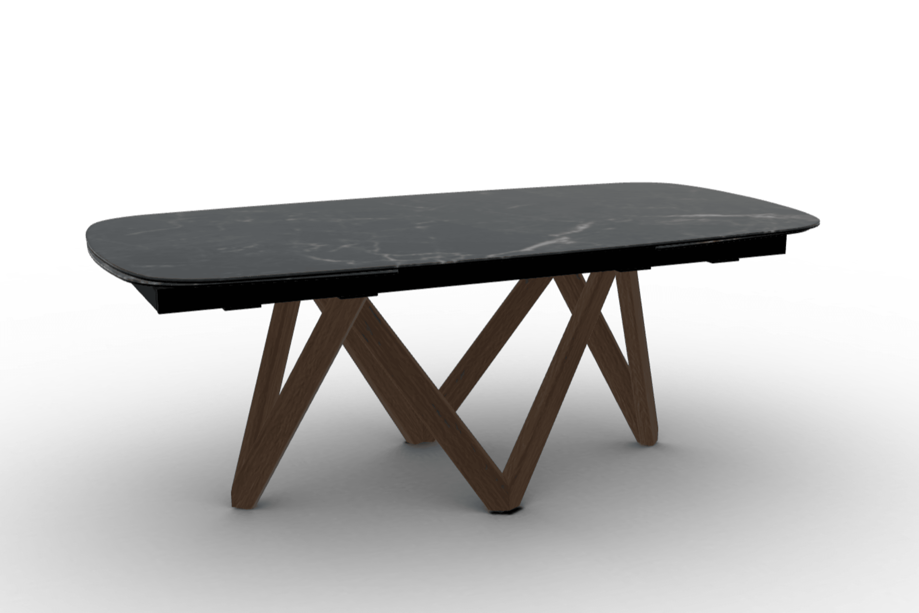 Stół rozkładany CARTESIO czarny marmur Calligaris 200 cm ciemnobrązowe drewno Eye on Design