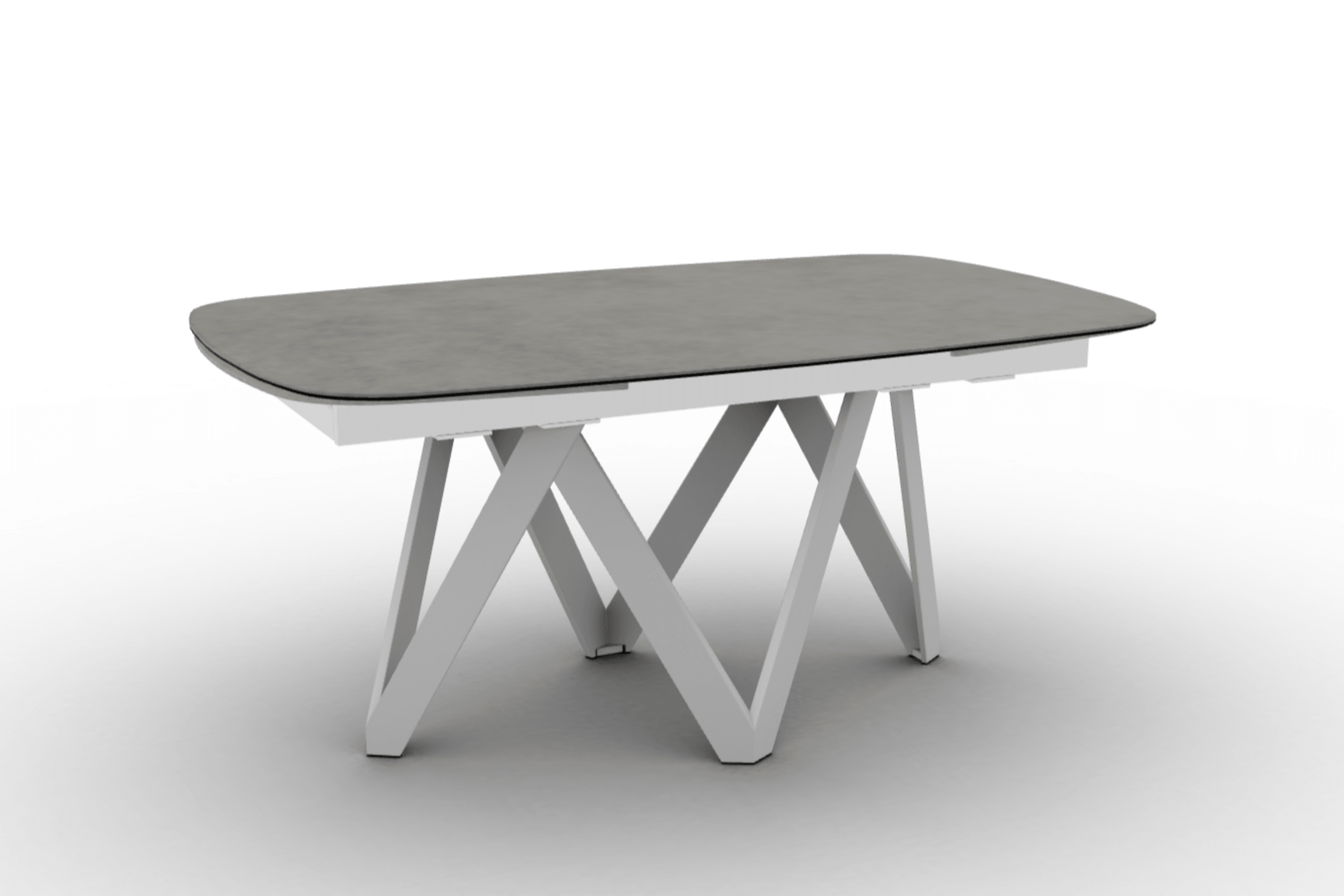 Stół rozkładany CARTESIO jasnoszara ceramika Calligaris 165 cm biały matowy metal Eye on Design