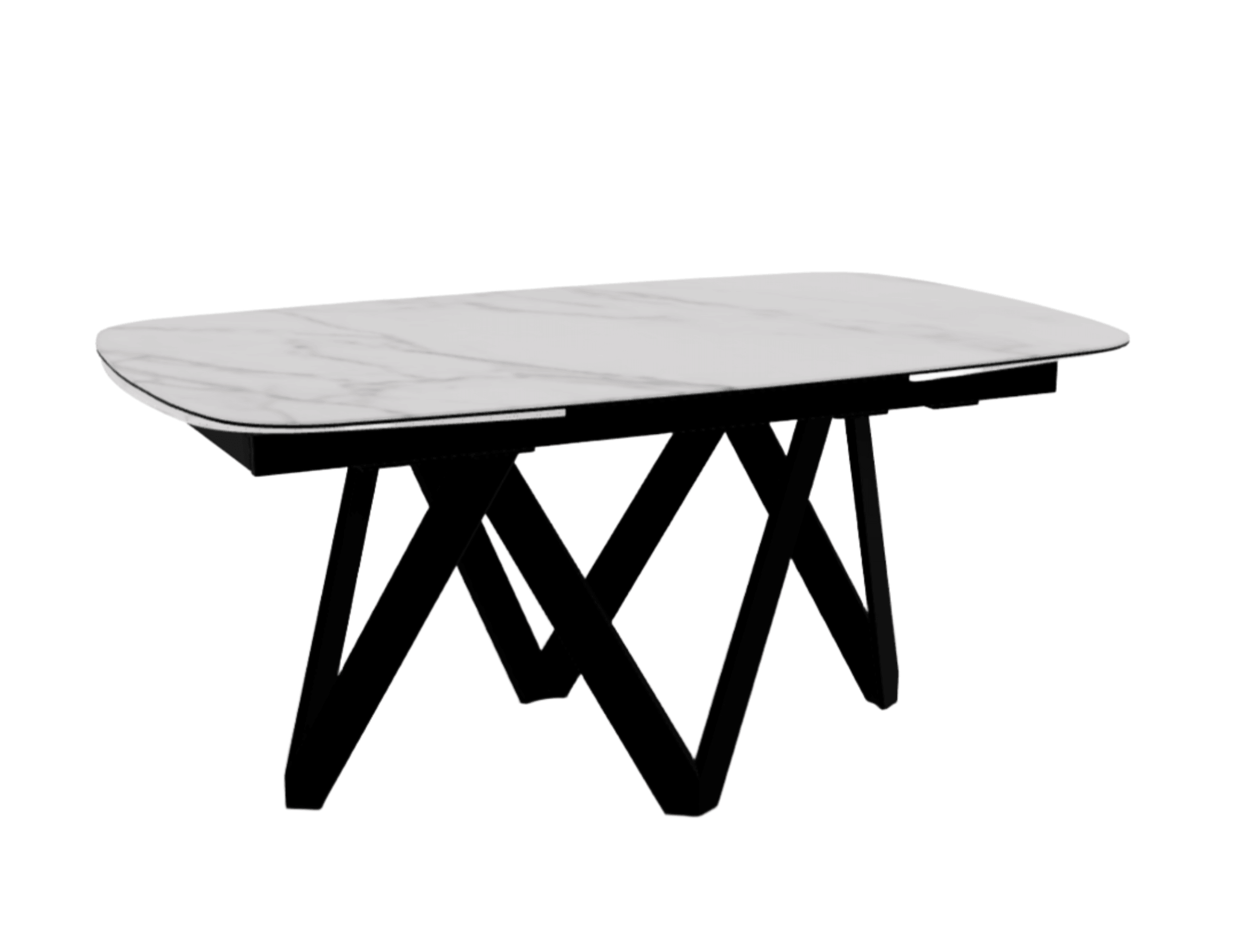 Stół rozkładany CARTESIO kremowy marmur Calligaris 165 cm czarny matowy metal Eye on Design