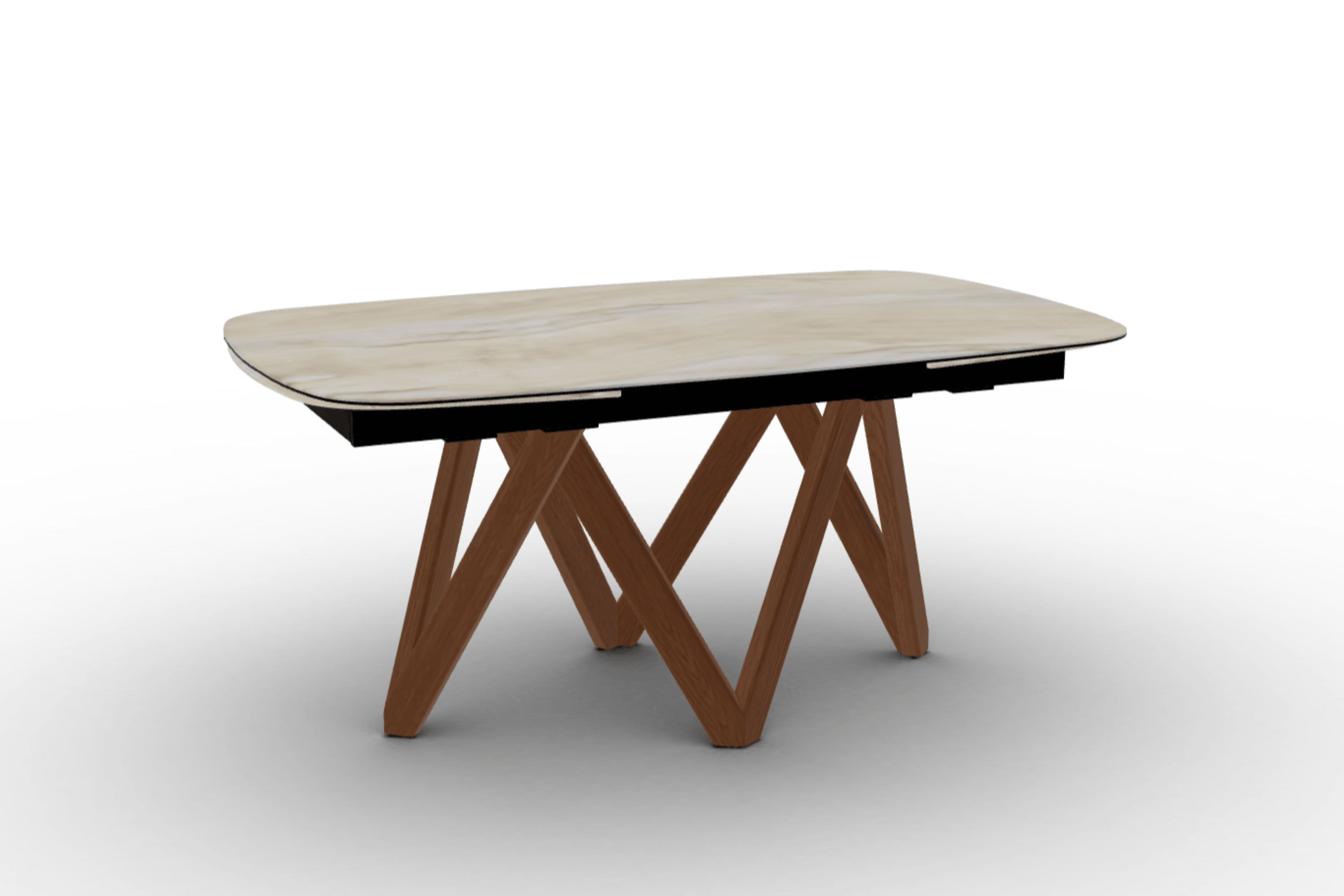 Stół rozkładany CARTESIO piaskowy marmur Calligaris 165 cm orzechowe drewno Eye on Design