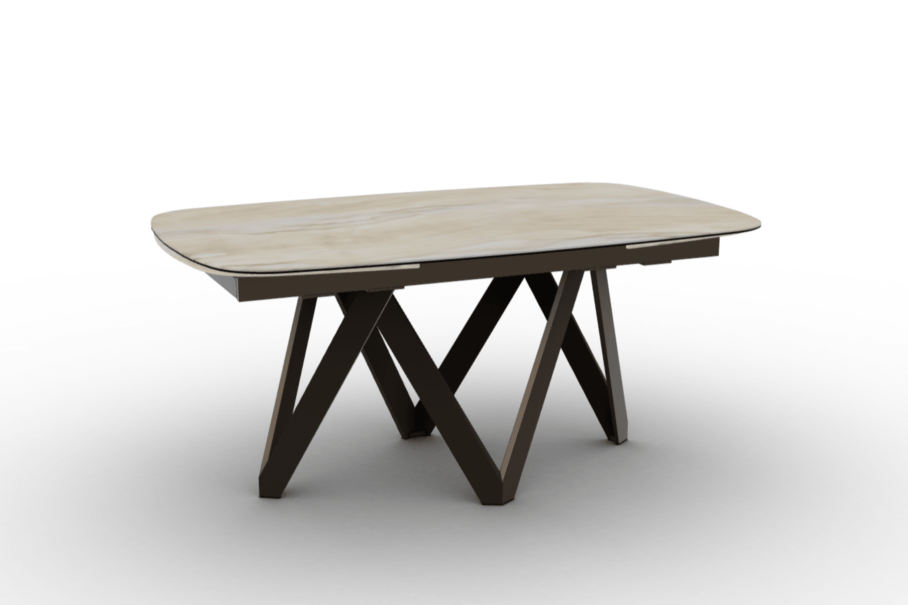 Stół rozkładany CARTESIO piaskowy marmur Calligaris 165 cm brązowy matowy metal Eye on Design