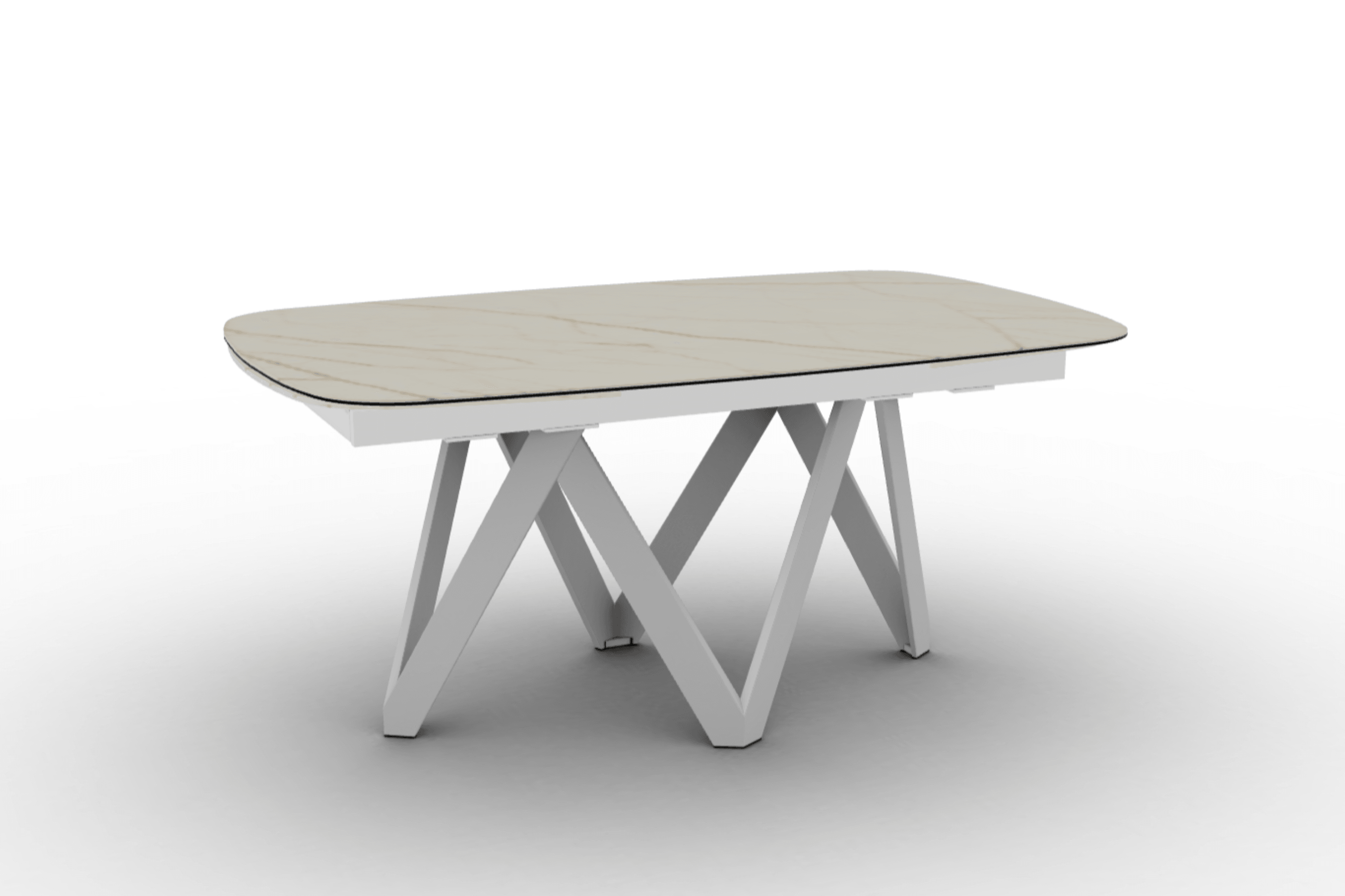 Stół rozkładany CARTESIO złoty marmur Calligaris 165 cm biały matowy metal Eye on Design