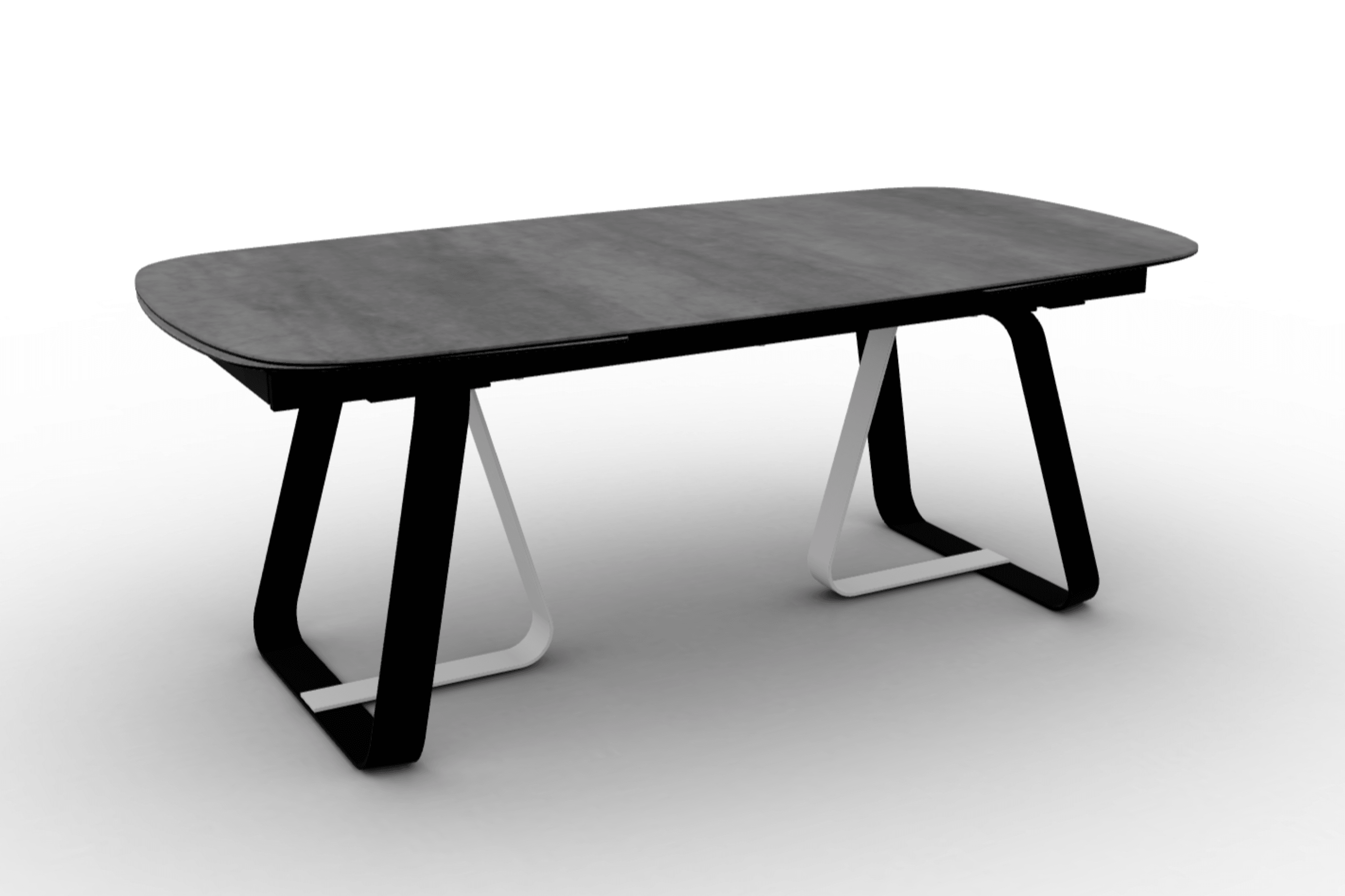 Stół rozkładany SUNSHINE cement Calligaris matowa czerń matowa biel Eye on Design