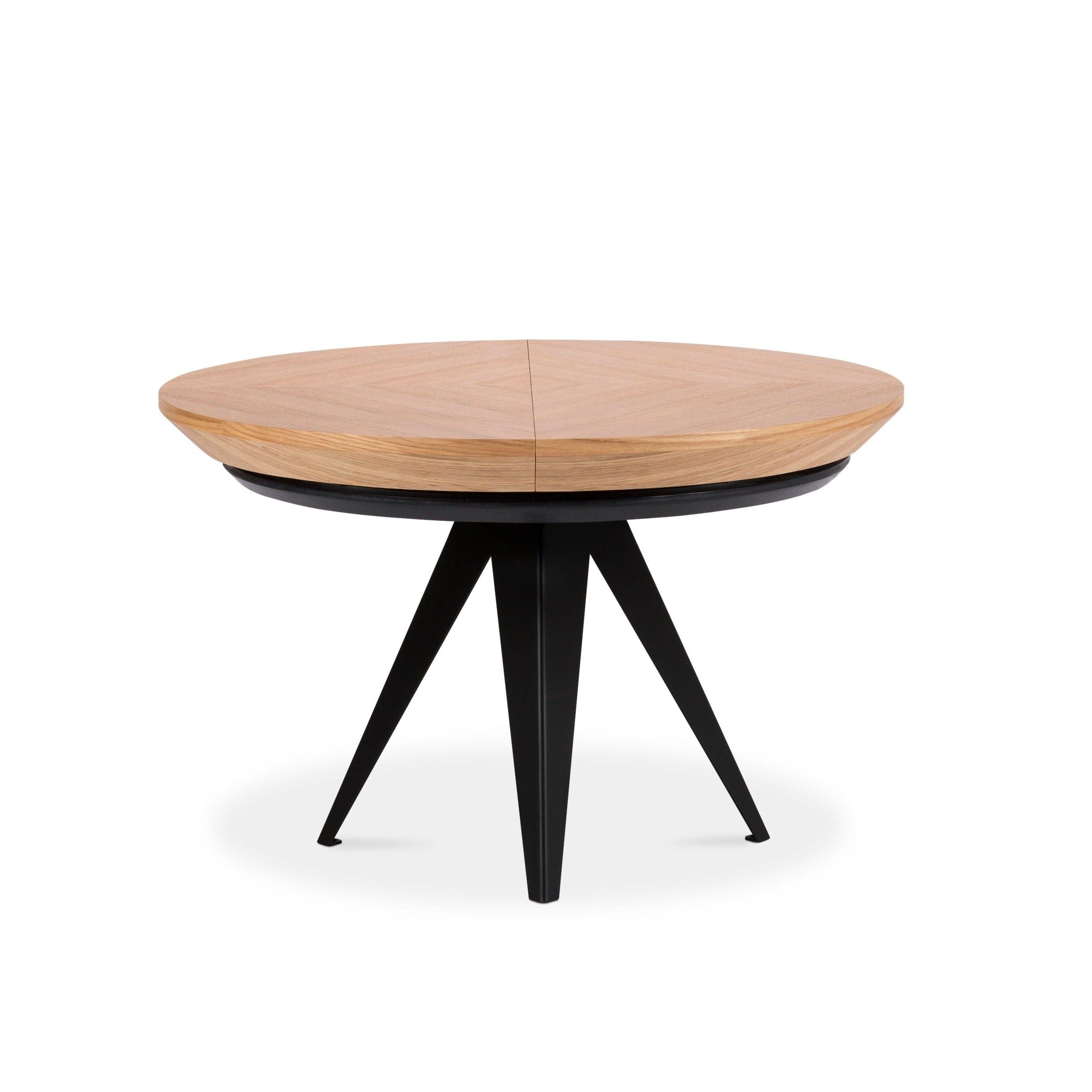 Stół rozkładany z drewna dębowego MAGNUS z czarną podstawą Windsor & Co Eye on Design