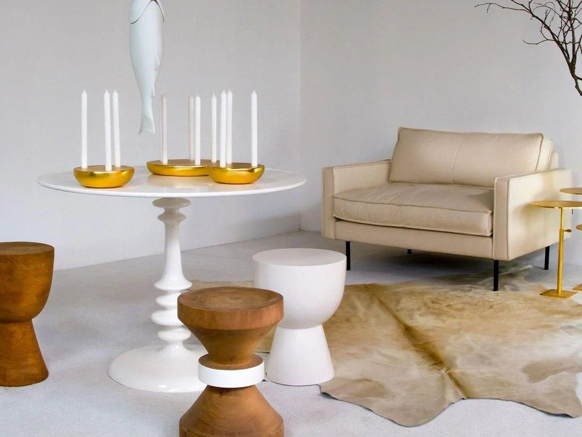 Stołek TAM TAM biały Pols Potten Eye on Design