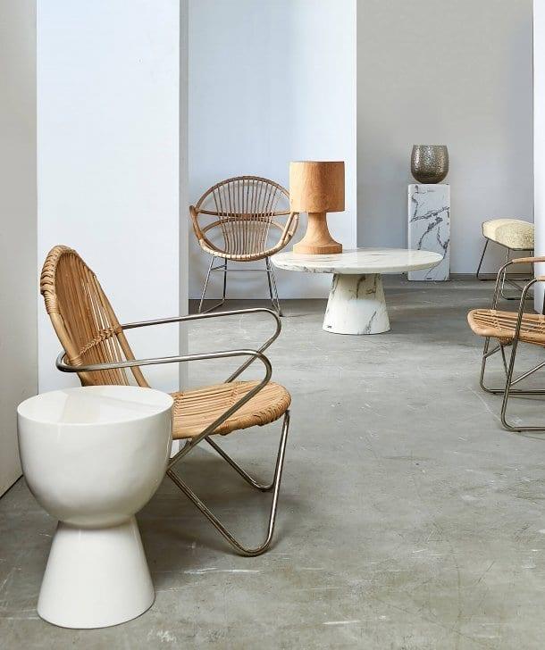 Stołek TAM TAM biały Pols Potten Eye on Design