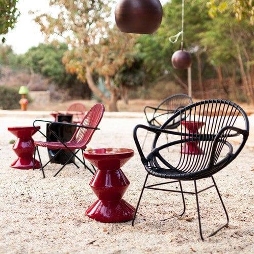 Stołek ZIG ZAG burgundowy Pols Potten Eye on Design