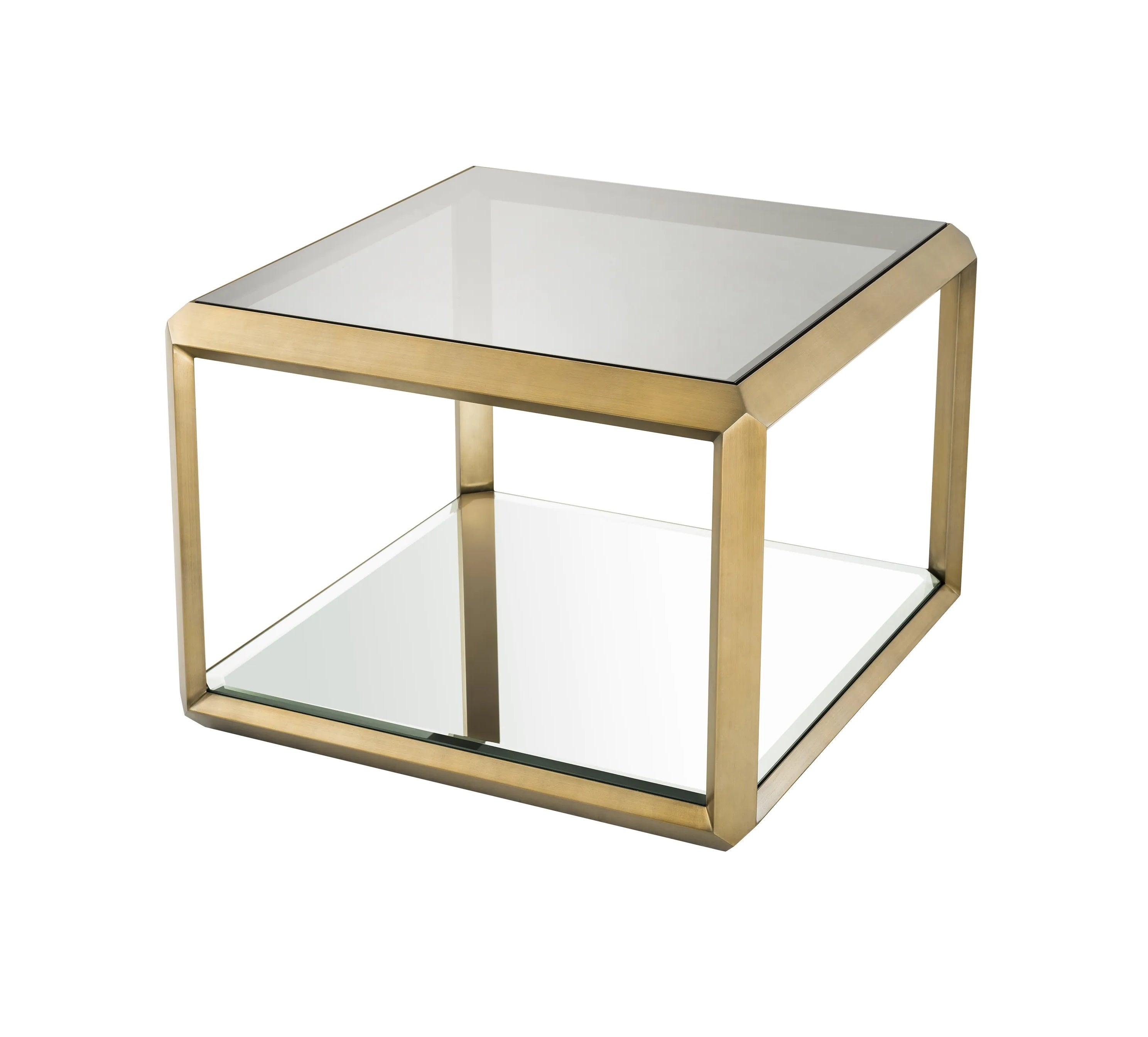 Stolik boczny CALLUM mosiężny ze szklanym blatem Eichholtz Eye on Design