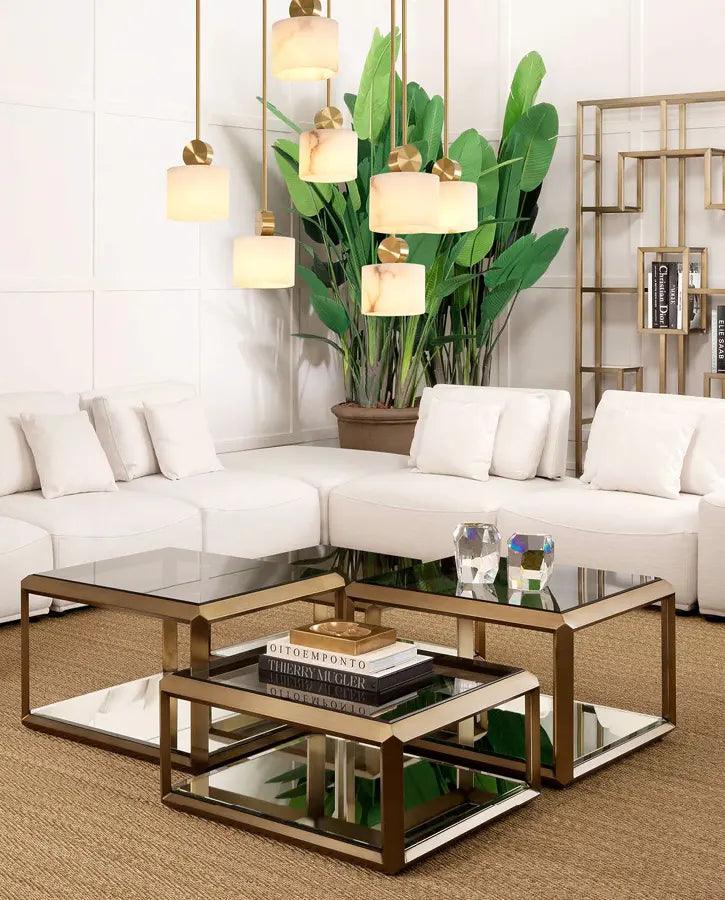 Stolik boczny CALLUM mosiężny ze szklanym blatem Eichholtz Eye on Design