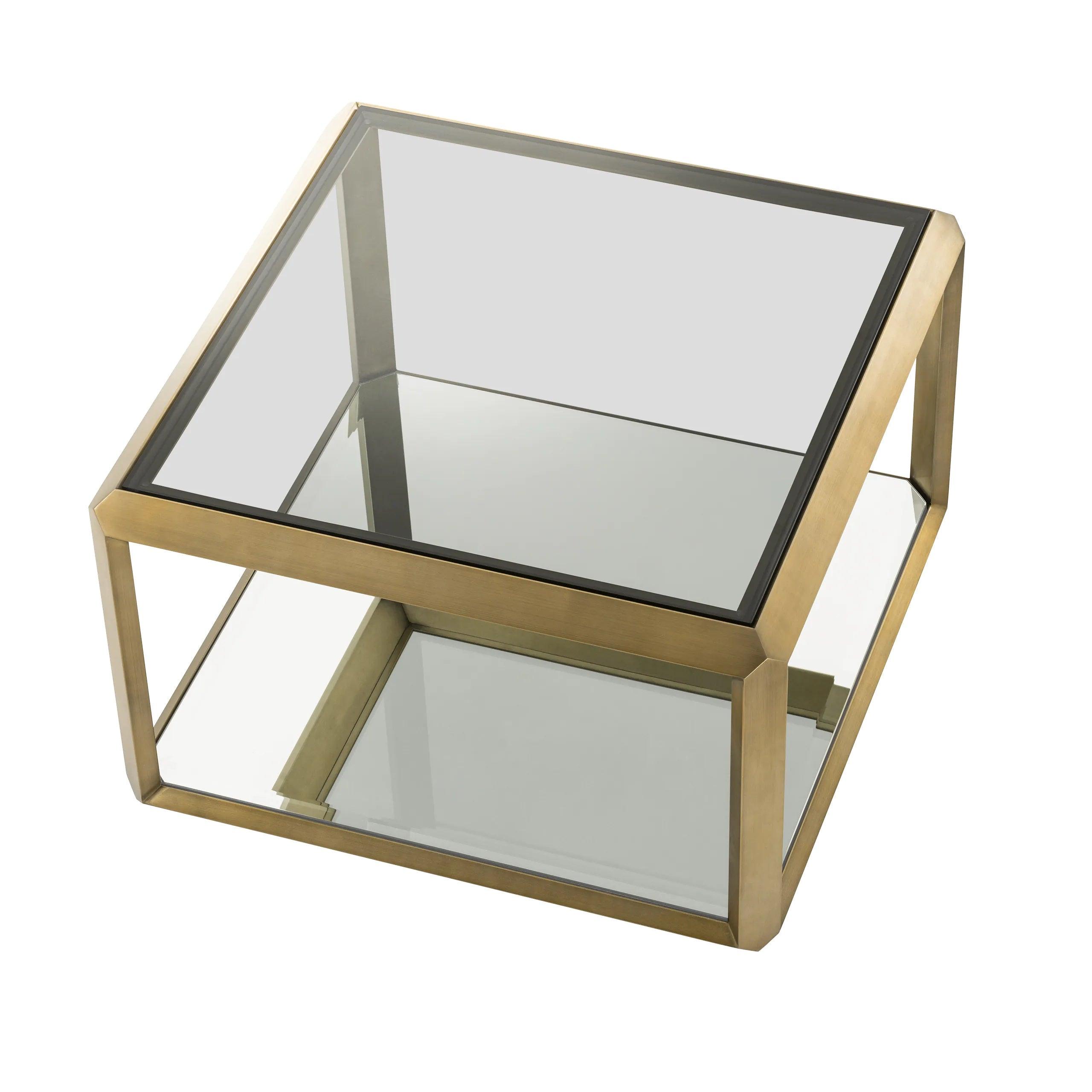 Stolik boczny CALLUM mosiężny ze szklanym blatem Eichholtz Eye on Design