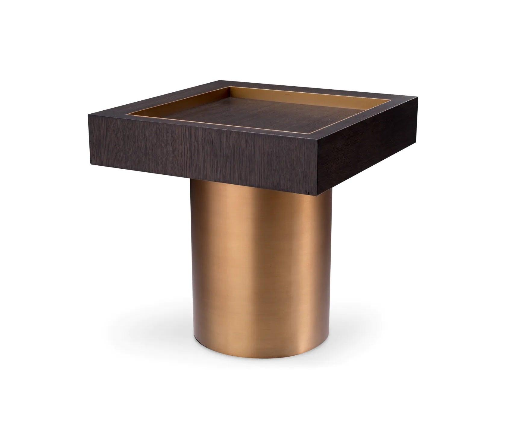 Stolik boczny kwadratowy OTUS fornir dębowy mokka Eichholtz Eye on Design