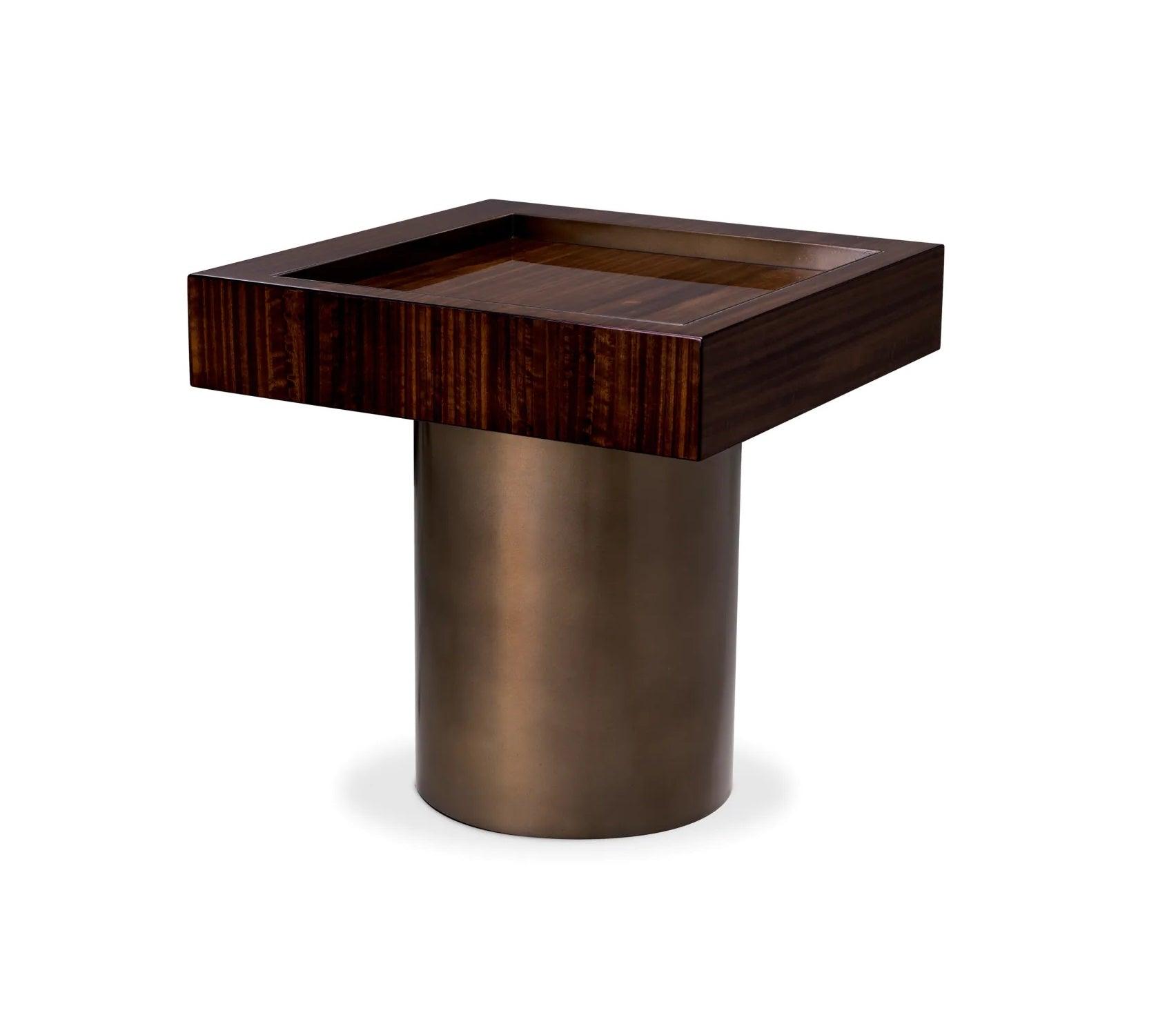 Stolik boczny kwadratowy OTUS okleina eukaliptusowa Eichholtz Eye on Design