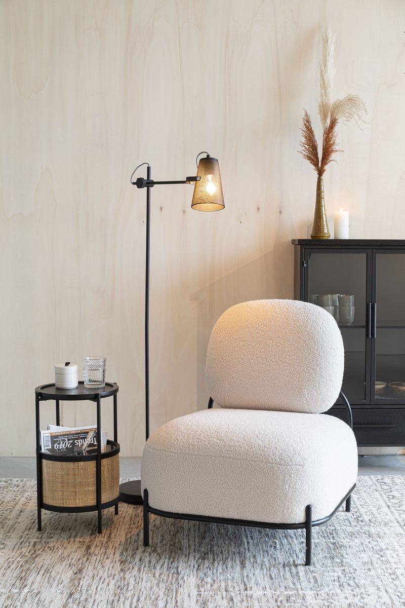 Stolik boczny MAKOTO czarny z rattanem White Label Living Eye on Design