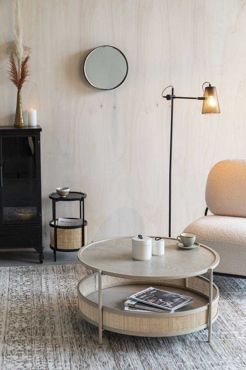 Stolik boczny MAKOTO czarny z rattanem White Label Living Eye on Design