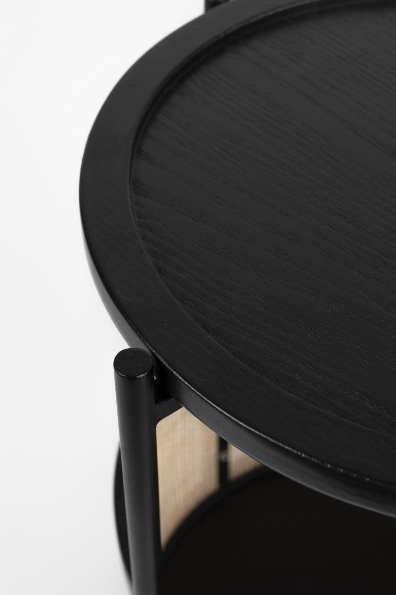 Stolik boczny MAKOTO czarny z rattanem White Label Living Eye on Design