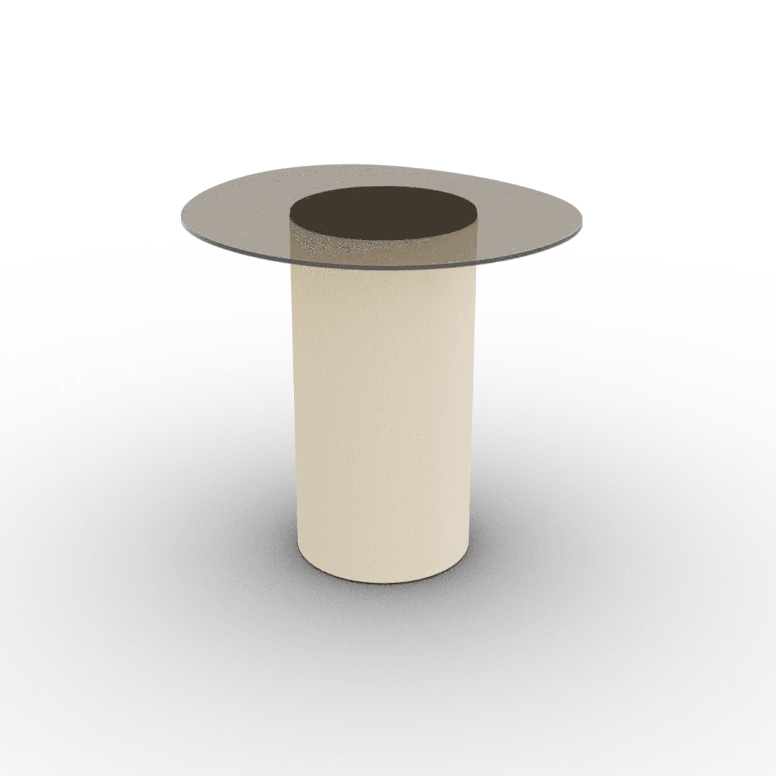 Stolik boczny MUSHROOM jesionowa podstawa Calligaris brązowe szkło hartowane Eye on Design