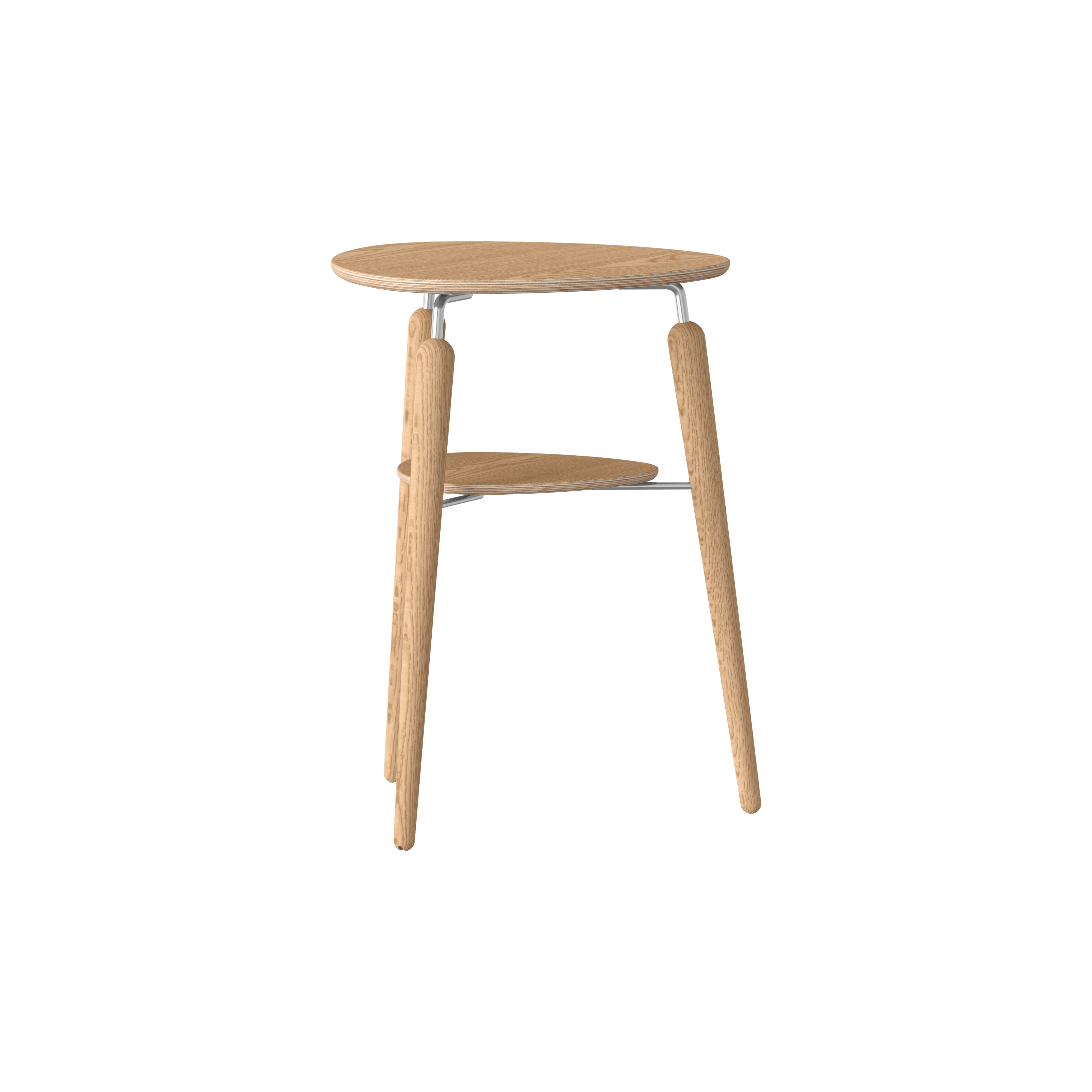 Stolik boczny MY SPOT dębowy ze srebrnym wykończeniem UMAGE Eye on Design