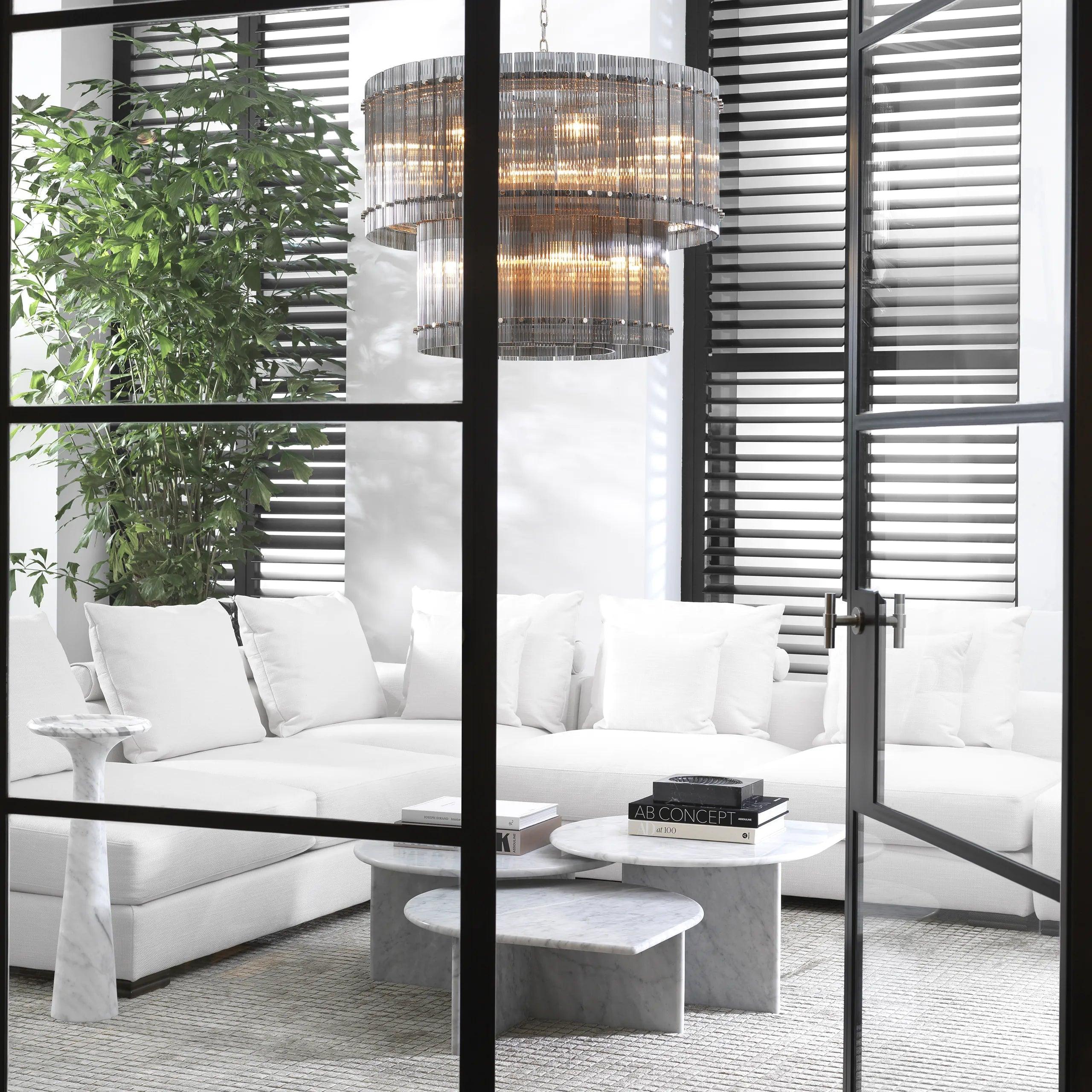 Stolik boczny POMPANO biały marmur Eichholtz 60 cm Eye on Design