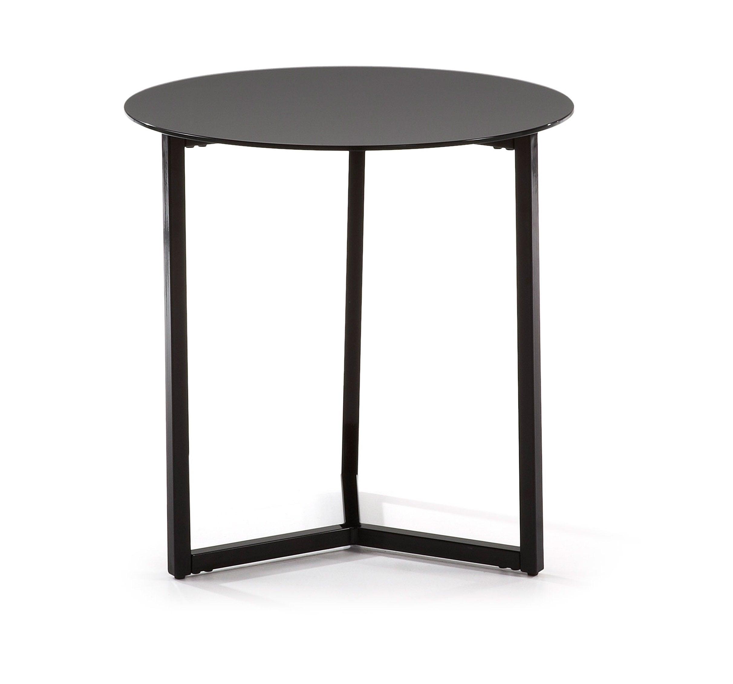 Stolik boczny RAEM czarny szklany blat La Forma Eye on Design