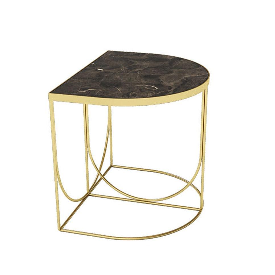 Stolik boczny SINO brązowy marmur ze złotą podstawą AYTM Eye on Design