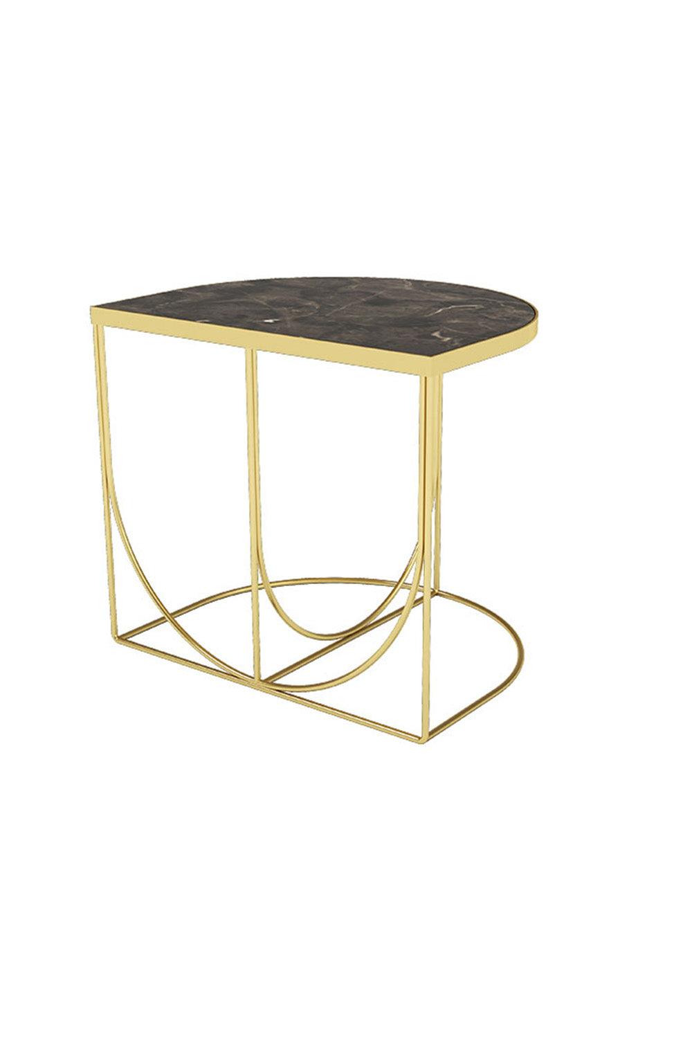 Stolik boczny SINO brązowy marmur ze złotą podstawą AYTM Eye on Design