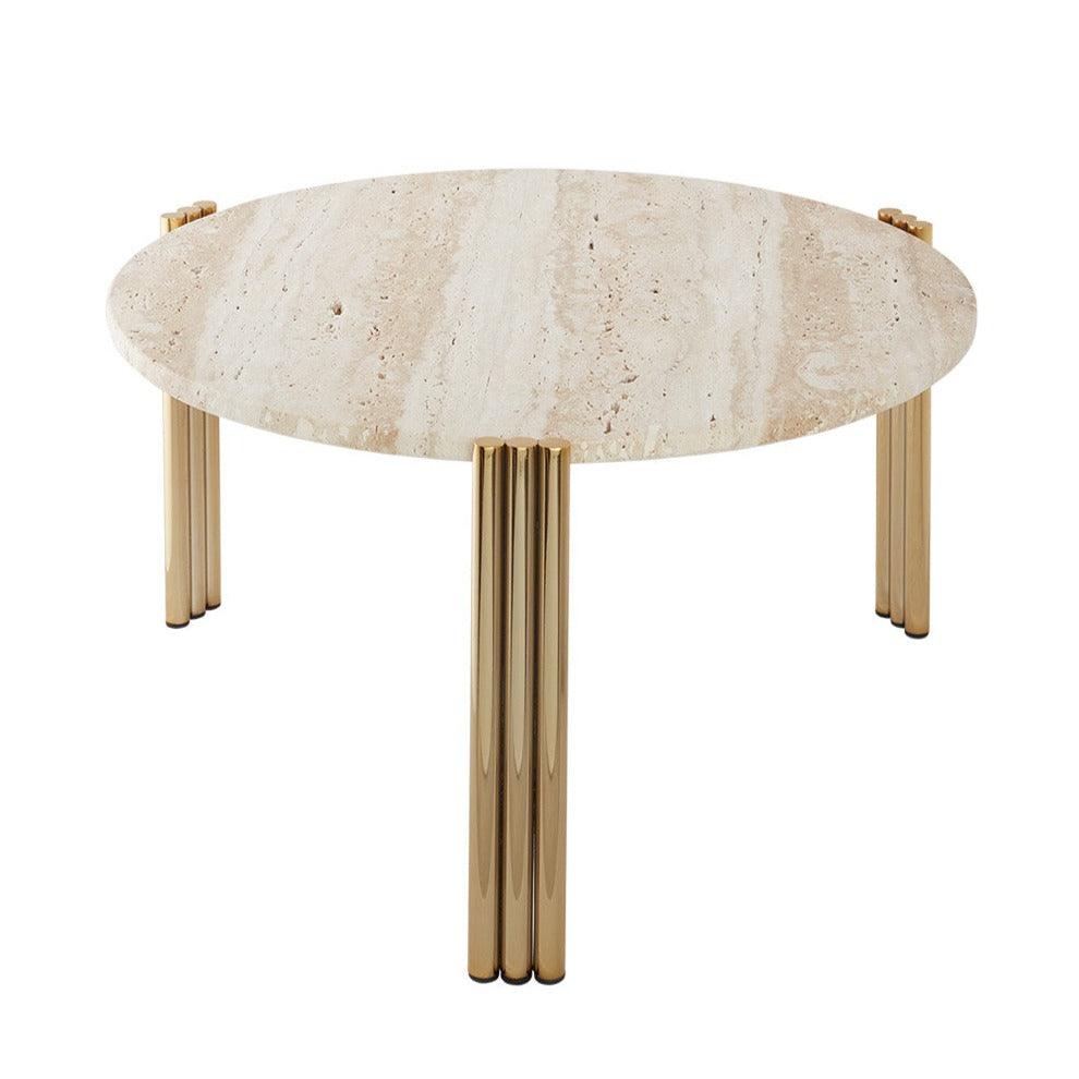 Stolik boczny TRIBUS jasny blat ze złotą podstawą AYTM Eye on Design