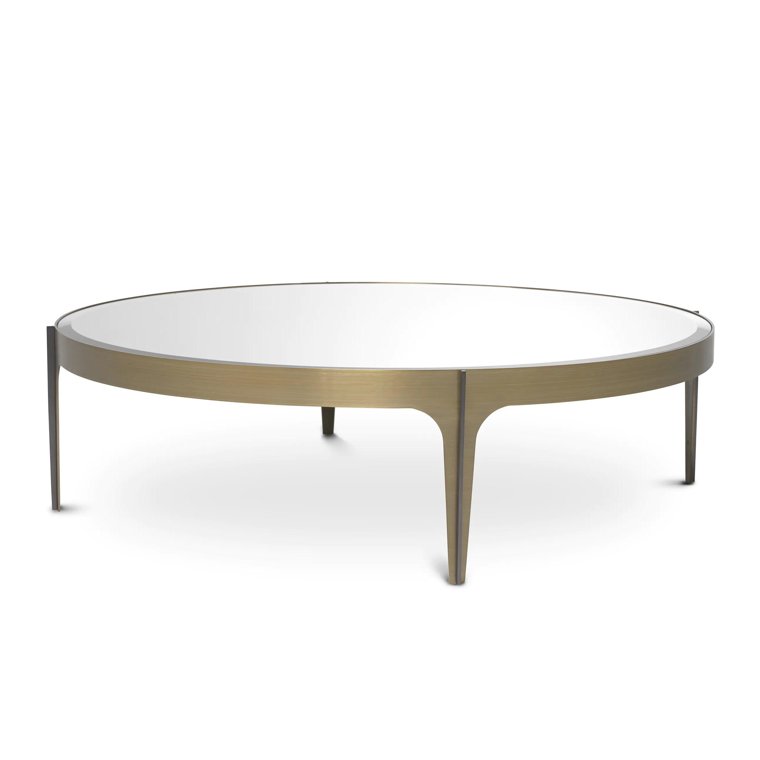 Stolik kawowy ARTEMISA szklany blat z mosiężną podstwą Eichholtz Eye on Design