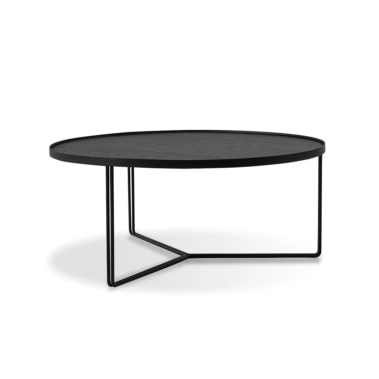 Stolik kawowy BIBIA III fornir z czarną podstawą Nobonobo Fornir - dąb czarny Eye on Design
