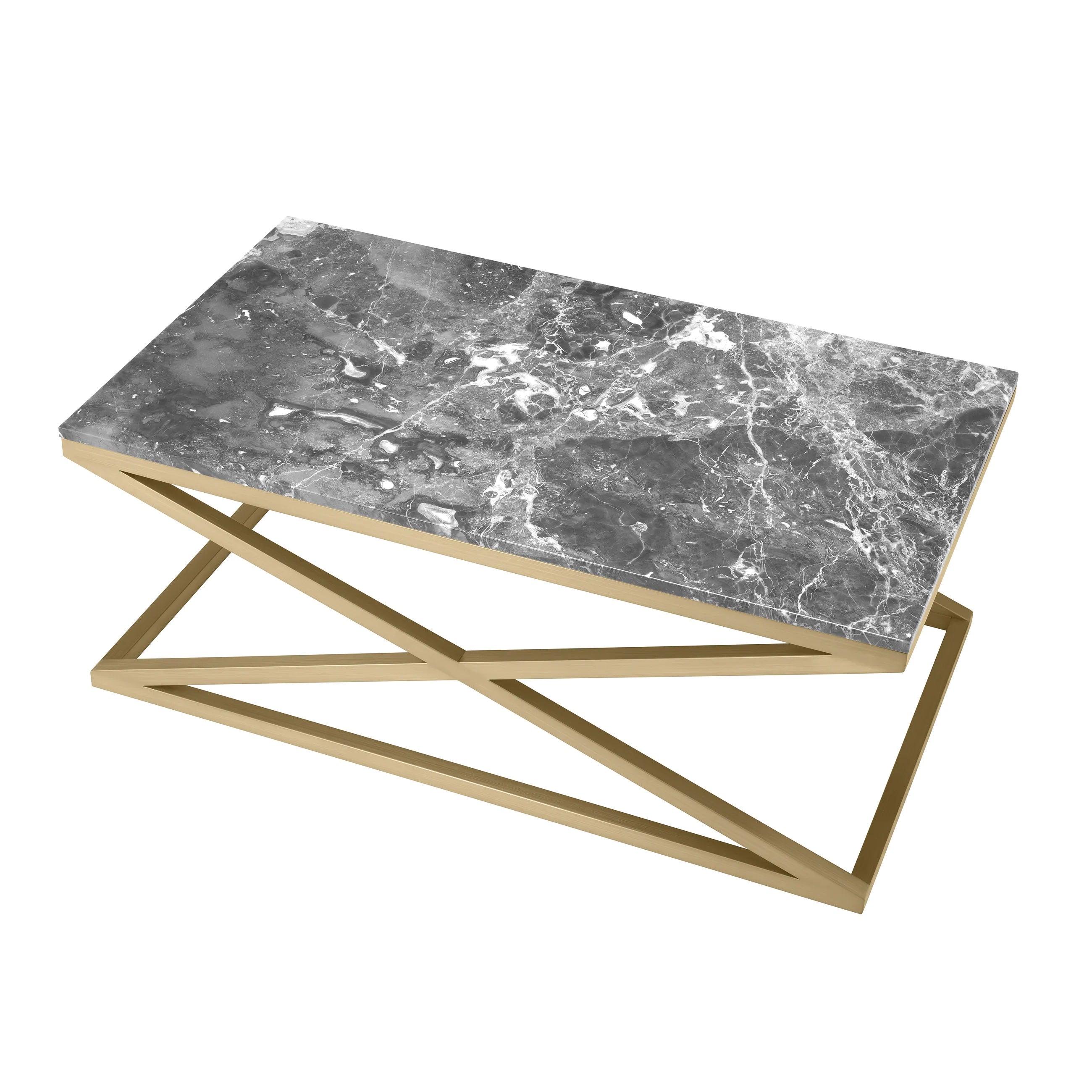 Stolik kawowy CRISS CROSS szary marmur Eichholtz Eye on Design