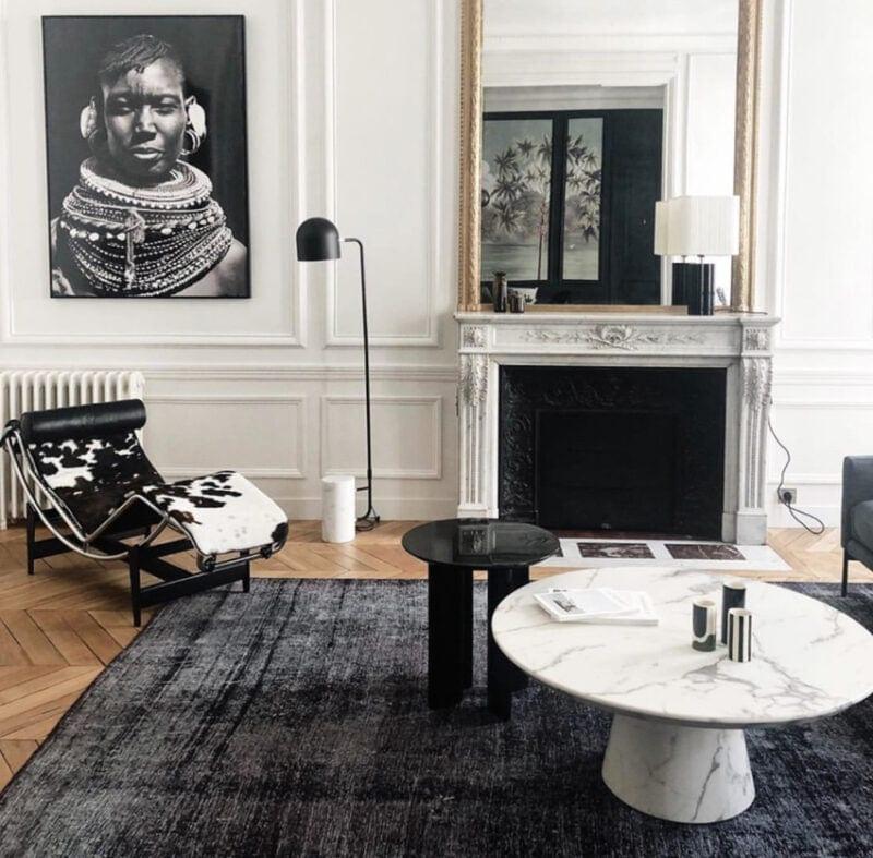 Stolik kawowy DISC MARBLE LOOK biały Pols Potten Eye on Design