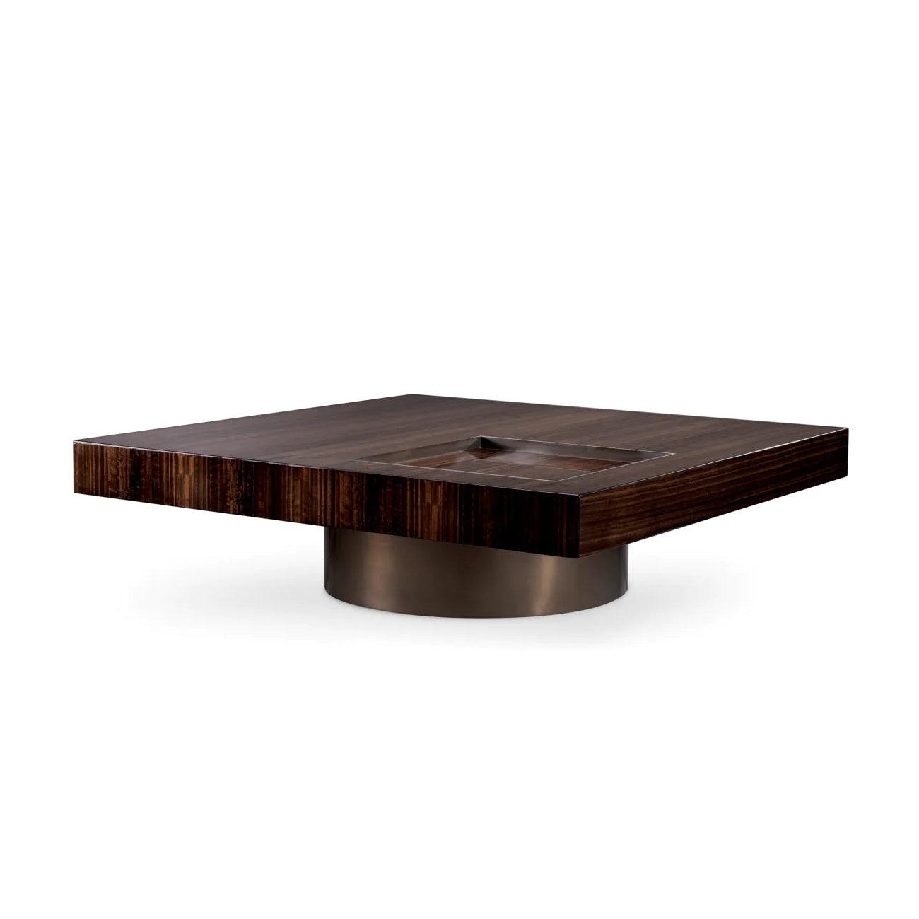 Stolik kawowy kwadratowy OTUS okleina eukaliptusowa Eichholtz Eye on Design