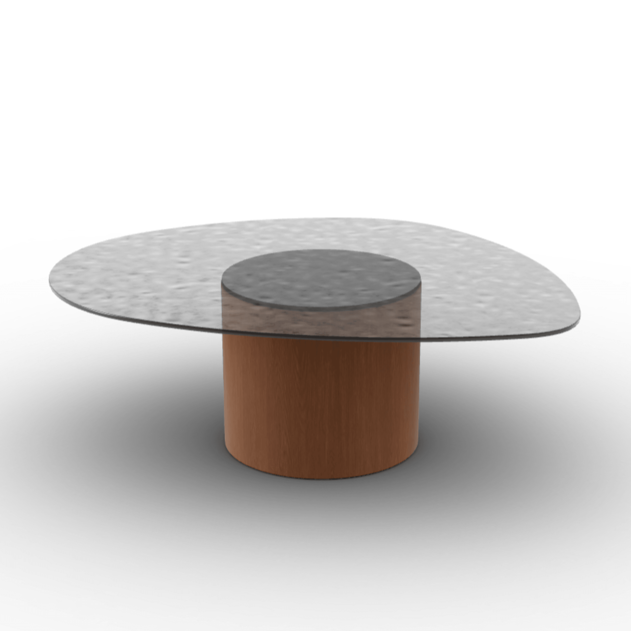 Stolik kawowy MUSHROOM orzechowa podstawa Calligaris antracytowe szkło hartowane Eye on Design