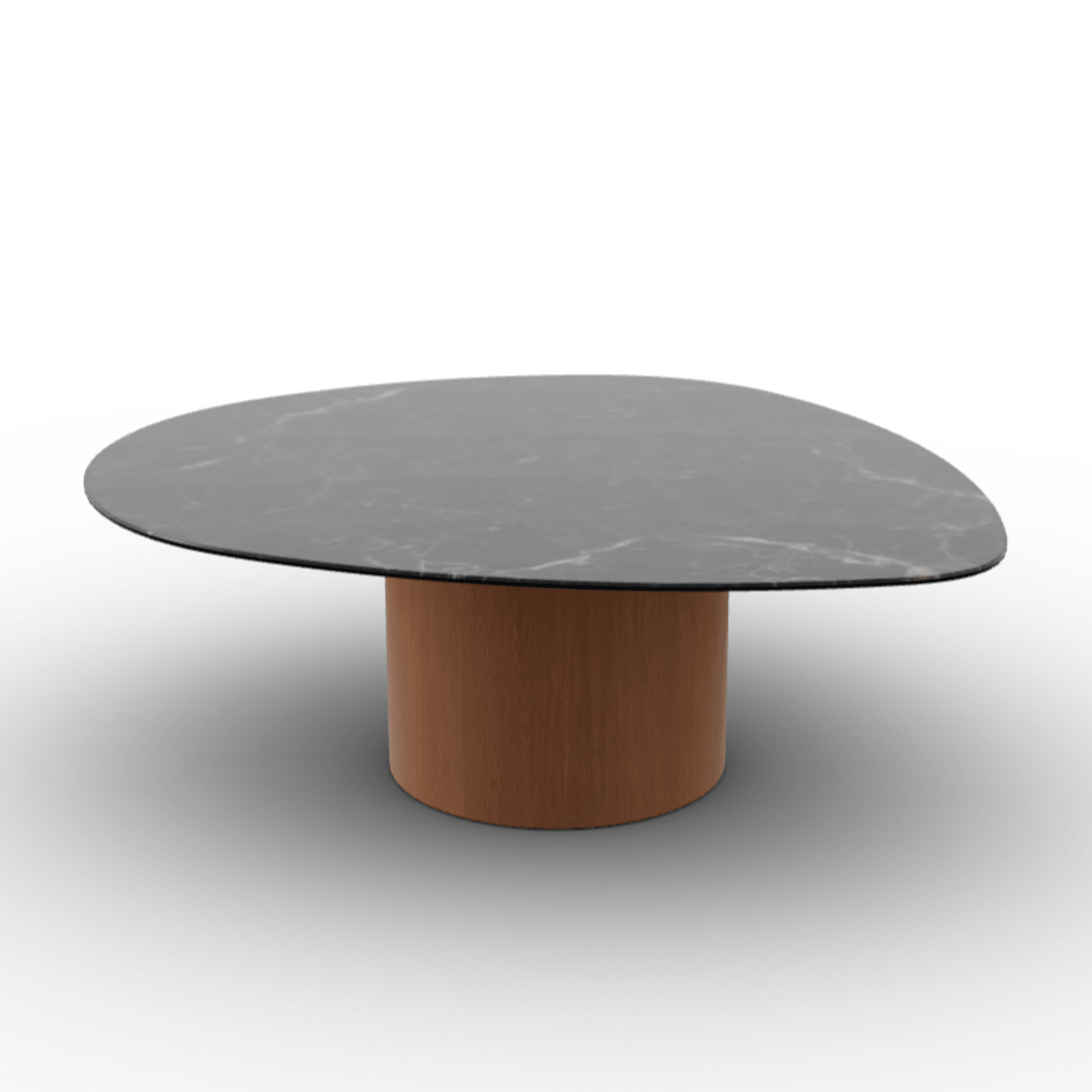 Stolik kawowy MUSHROOM orzechowa podstawa Calligaris czarny ceramiczny marmur Eye on Design