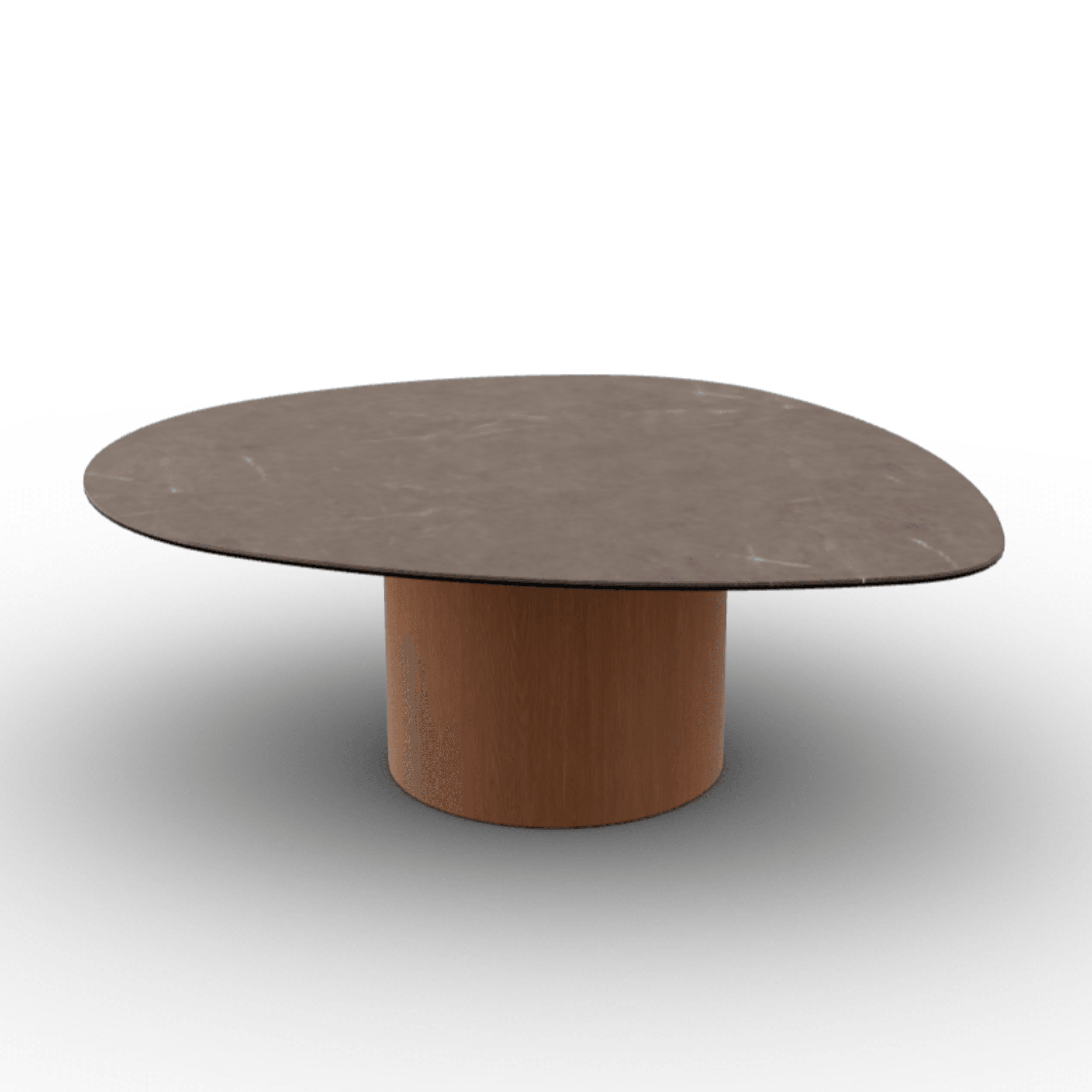 Stolik kawowy MUSHROOM orzechowa podstawa Calligaris brązowa ceramika Eye on Design