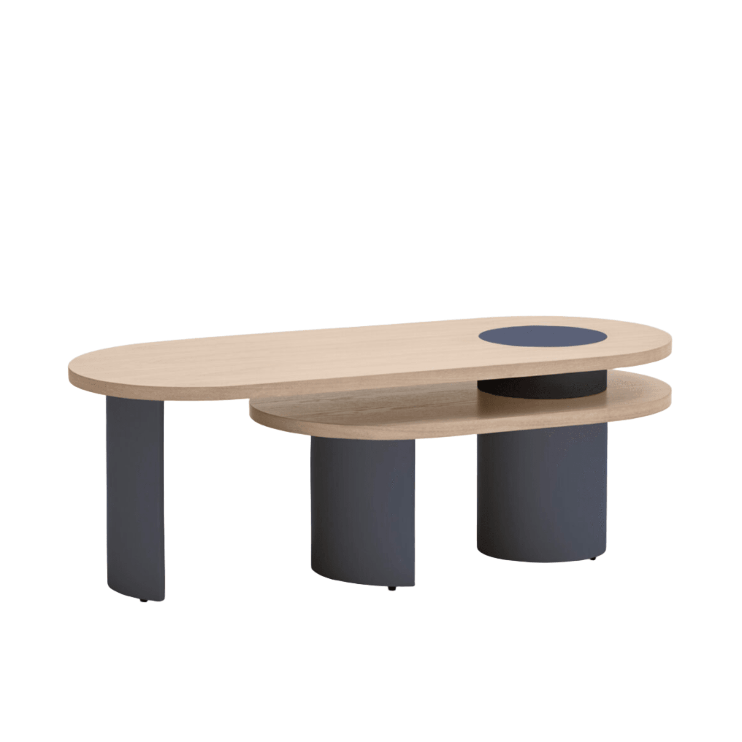 Stolik kawowy NORI granatowy z jasnym blatem Teulat Eye on Design