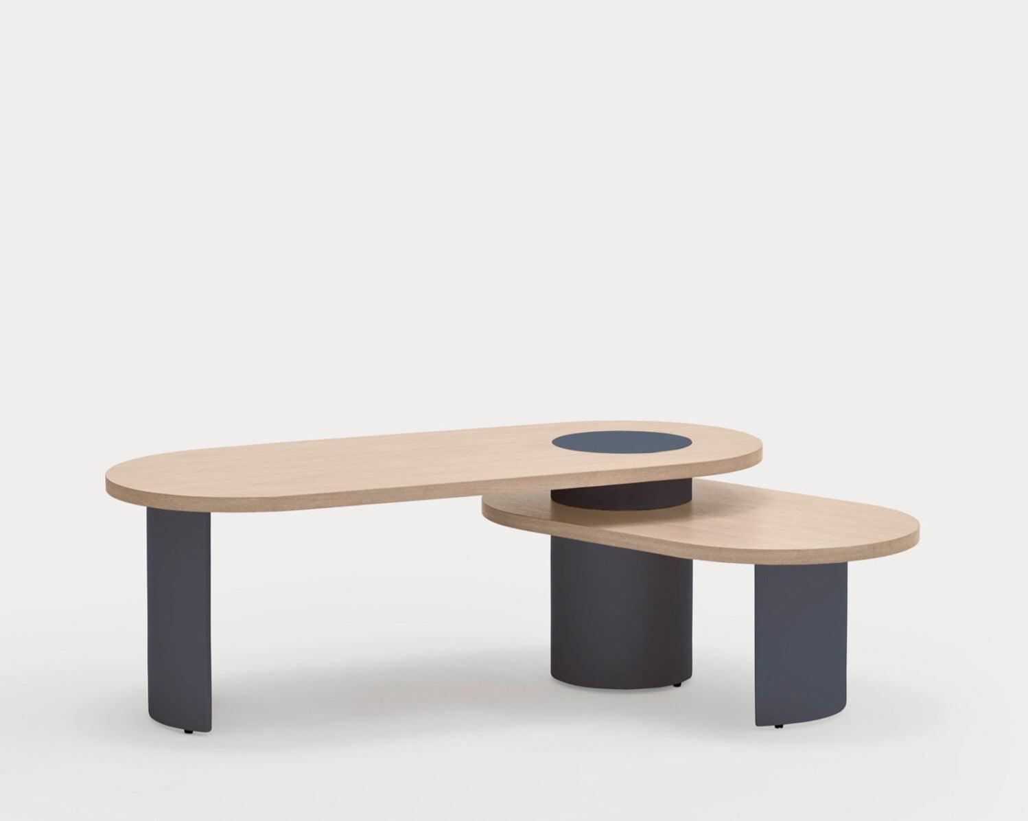 Stolik kawowy NORI granatowy z jasnym blatem Teulat Eye on Design