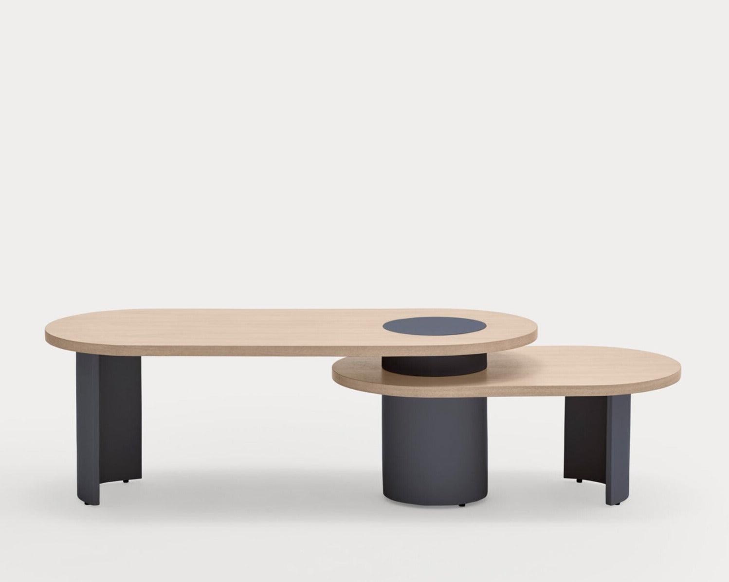 Stolik kawowy NORI granatowy z jasnym blatem Teulat Eye on Design