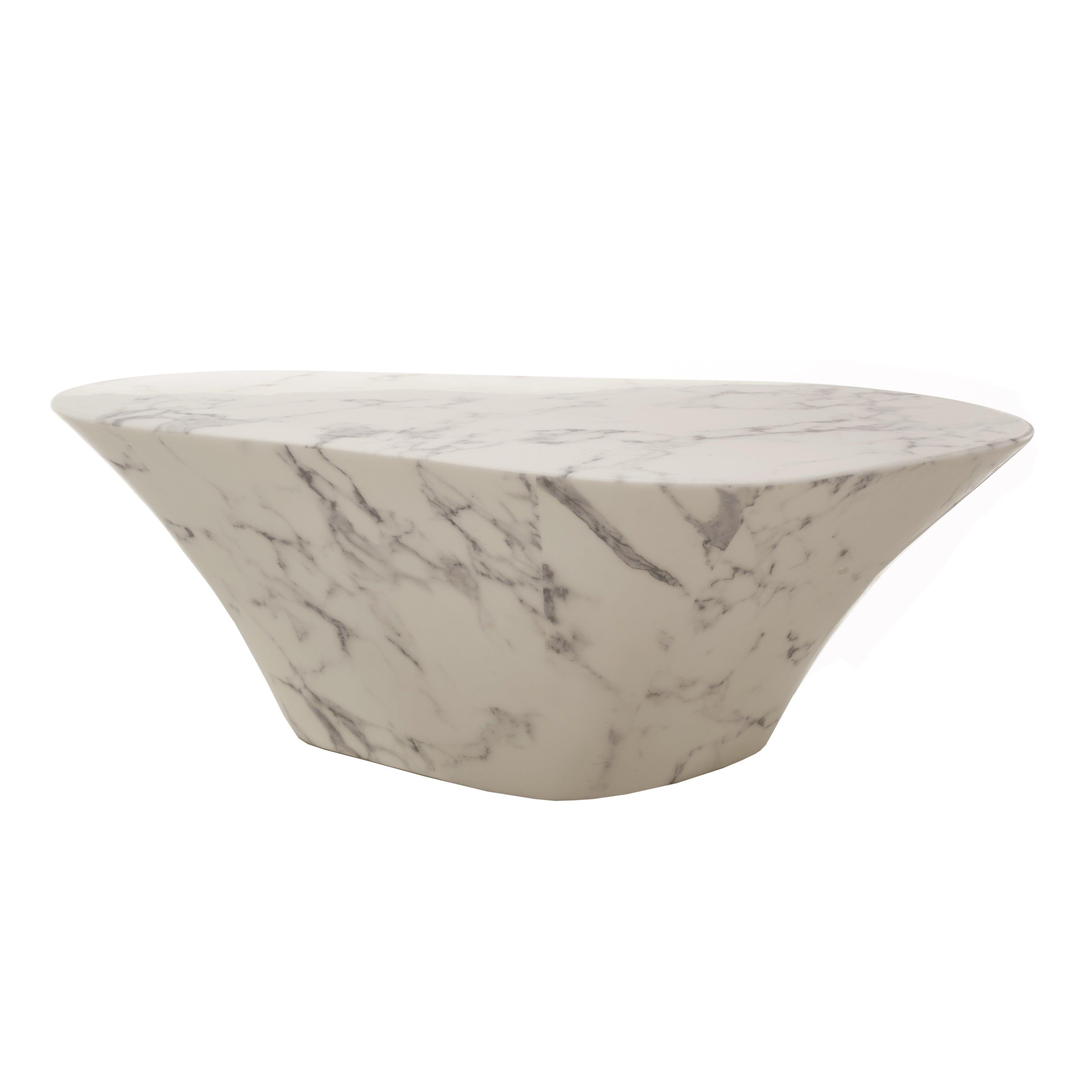 Stolik kawowy OVAL MARBLE LOOK biały Pols Potten Eye on Design